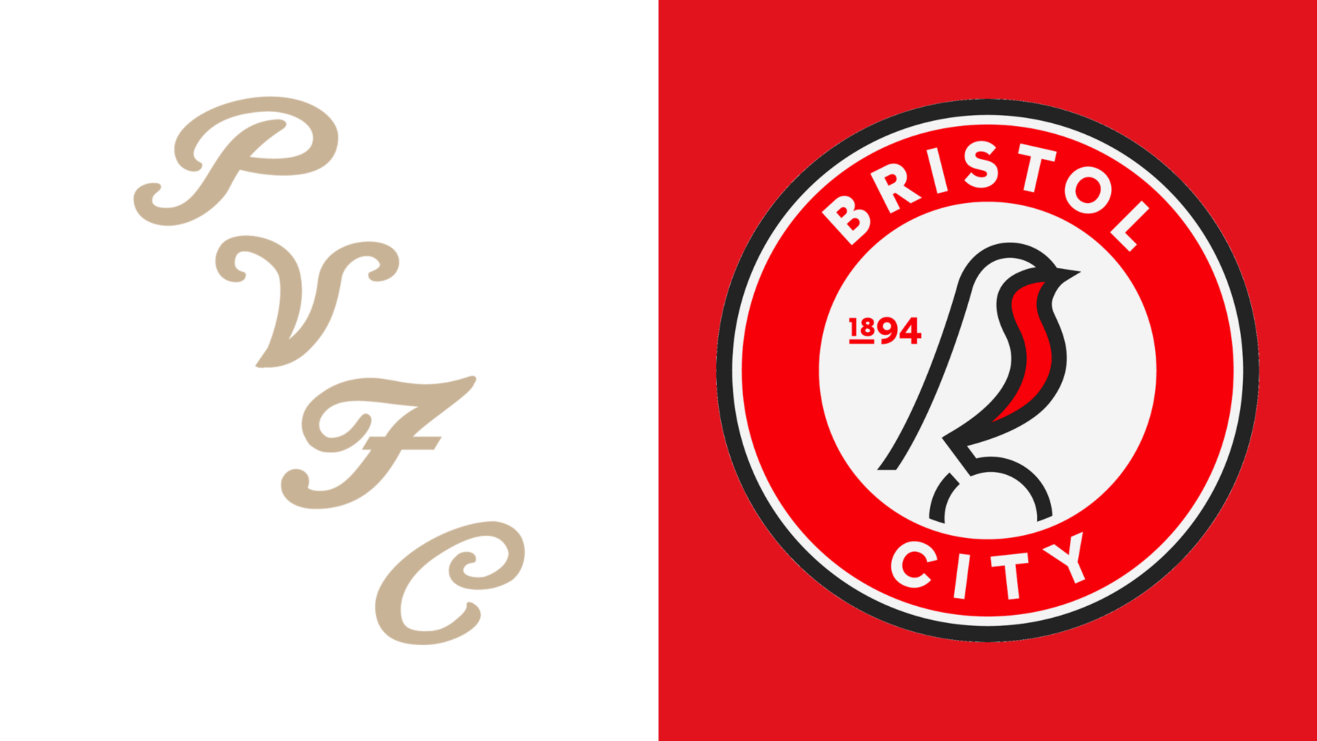 Side-by-side of Port Vale and Bristol City club badges