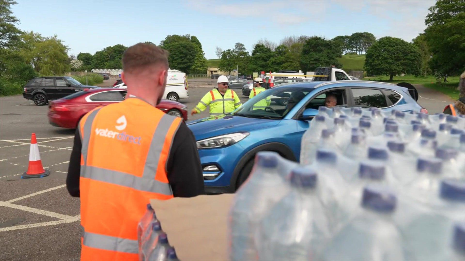 SWW handing out water to residents