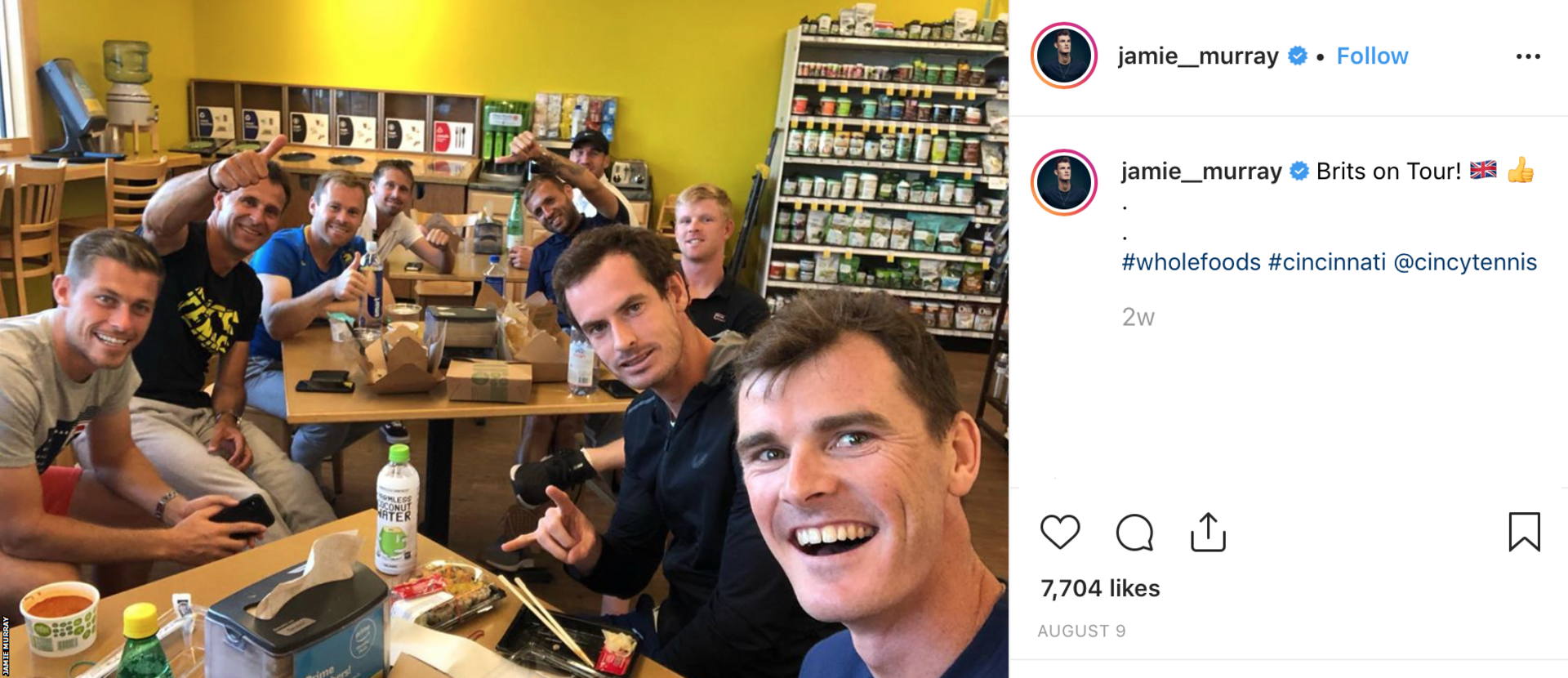 Jamie Murray Instagram post