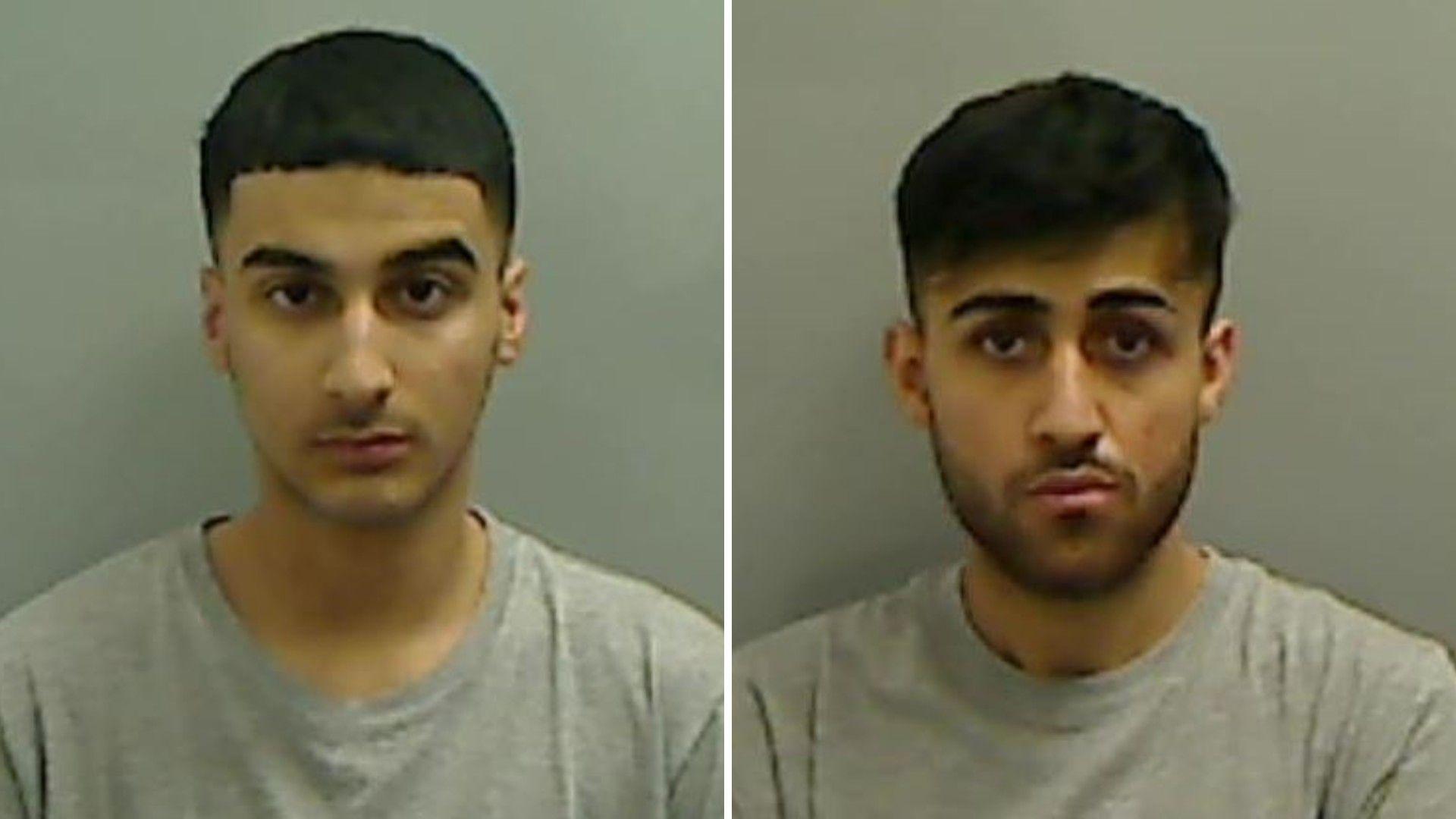 Police custody images of Samura Mahdi (left) and Mohammed Geravandian. Mahdi has short dark hair and is wearing a grey top; Geravandian has slightly longer dark hair and a thin beard. He is also wearing a grey top.