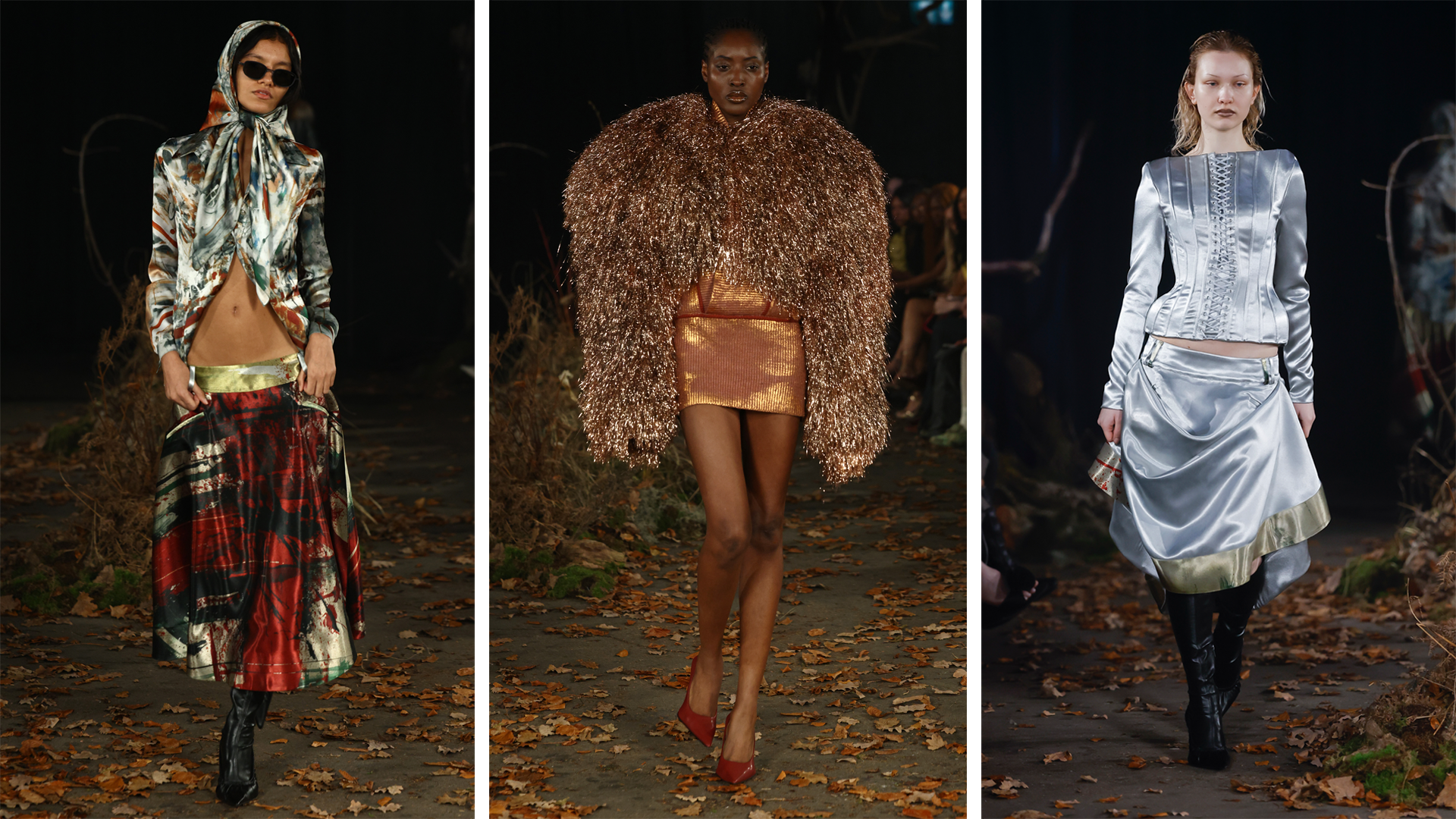 Modelet ecin në pasarelën e sfilatës Agro Studio gjatë Javës së Modës në Londër, shkurt 2026, në Village Underground më 19 shkurt 2026 në Londër, Angli.