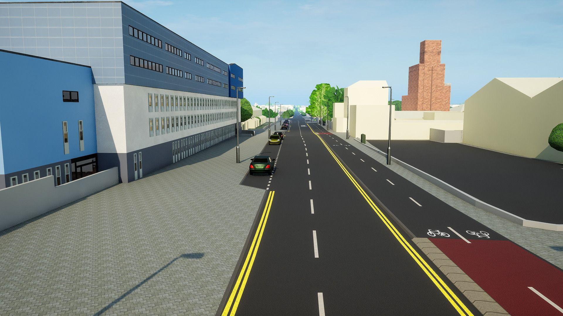 An artist impression of what the cycle lane could look like