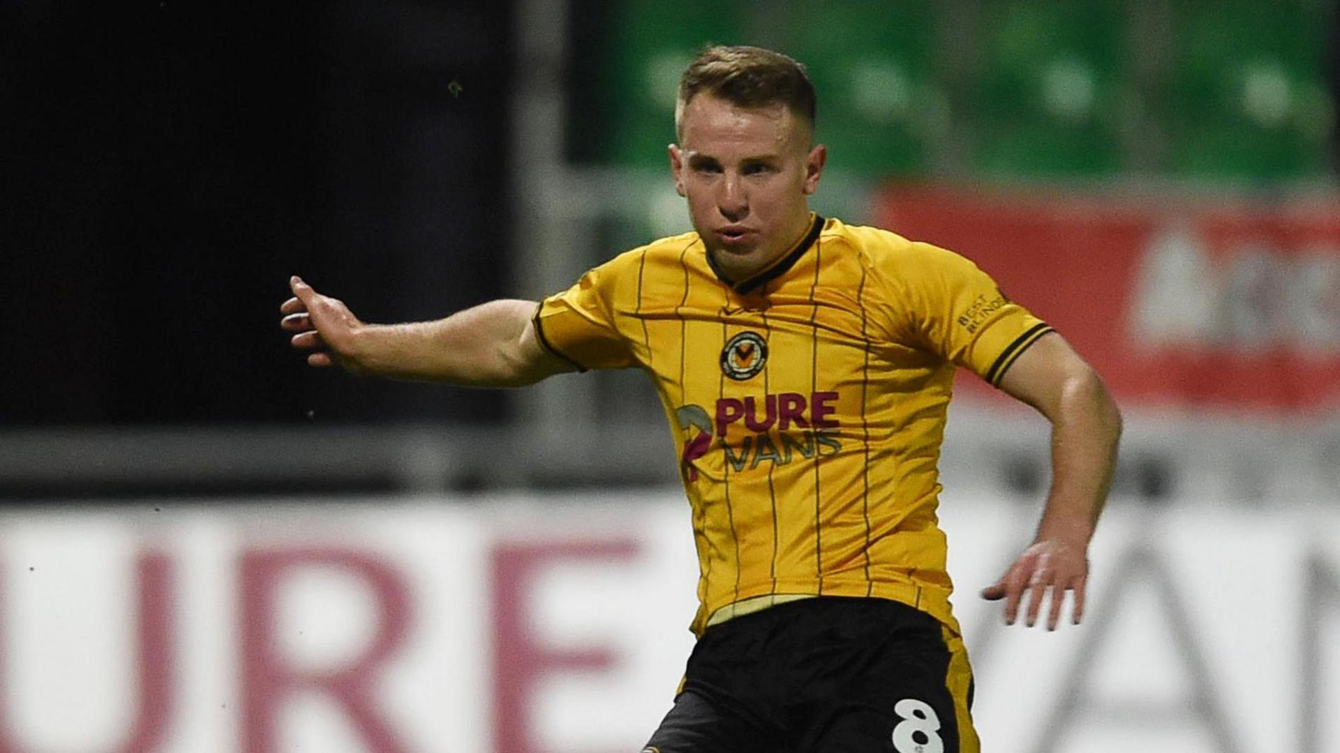 Bryn Morris in action for Newport County