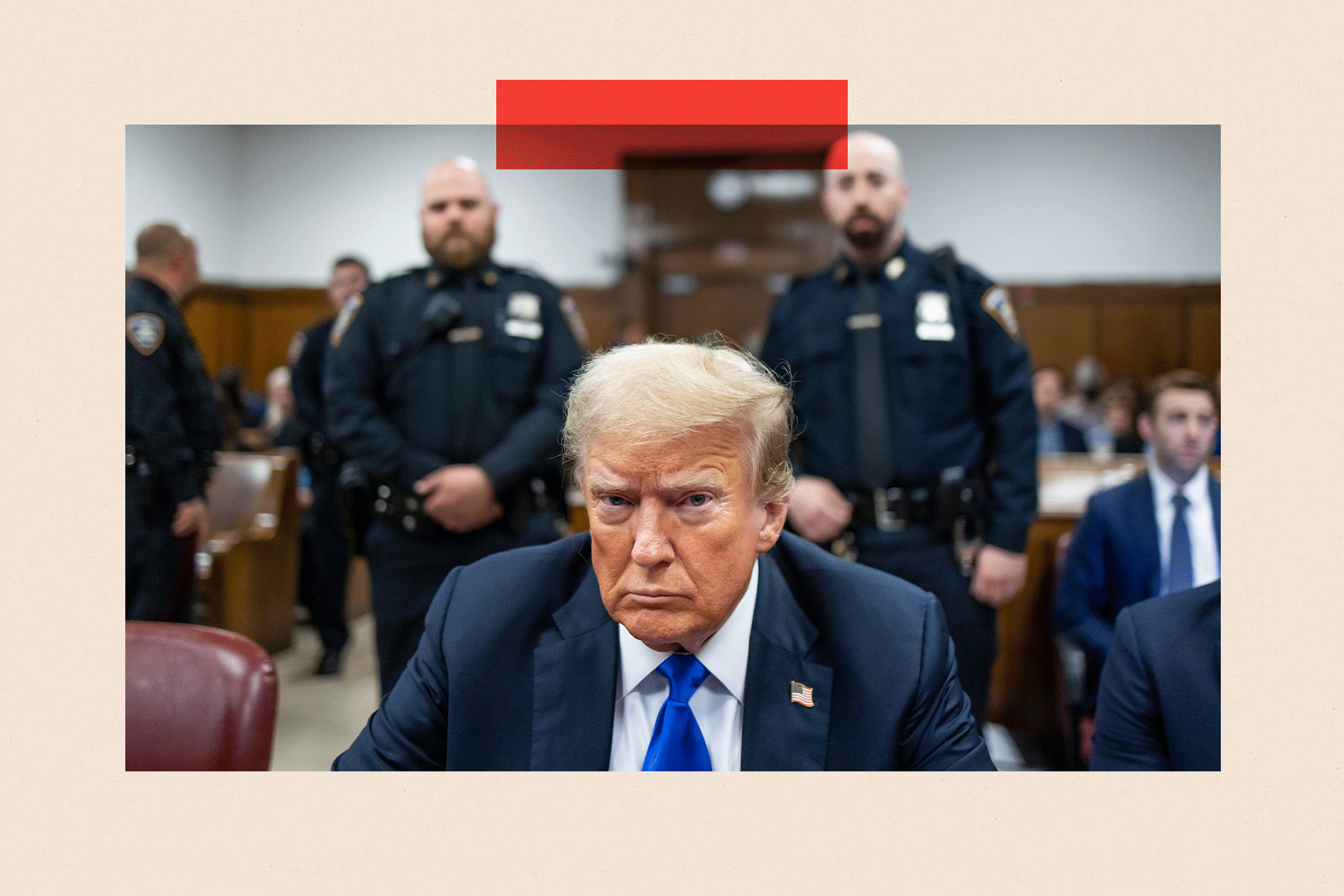 Donald Trump sits at the defendant's table inside the courthouse as the jury is scheduled to continue deliberations for his hush money trial at Manhattan Criminal Court on 30 May 2024 in New York City.