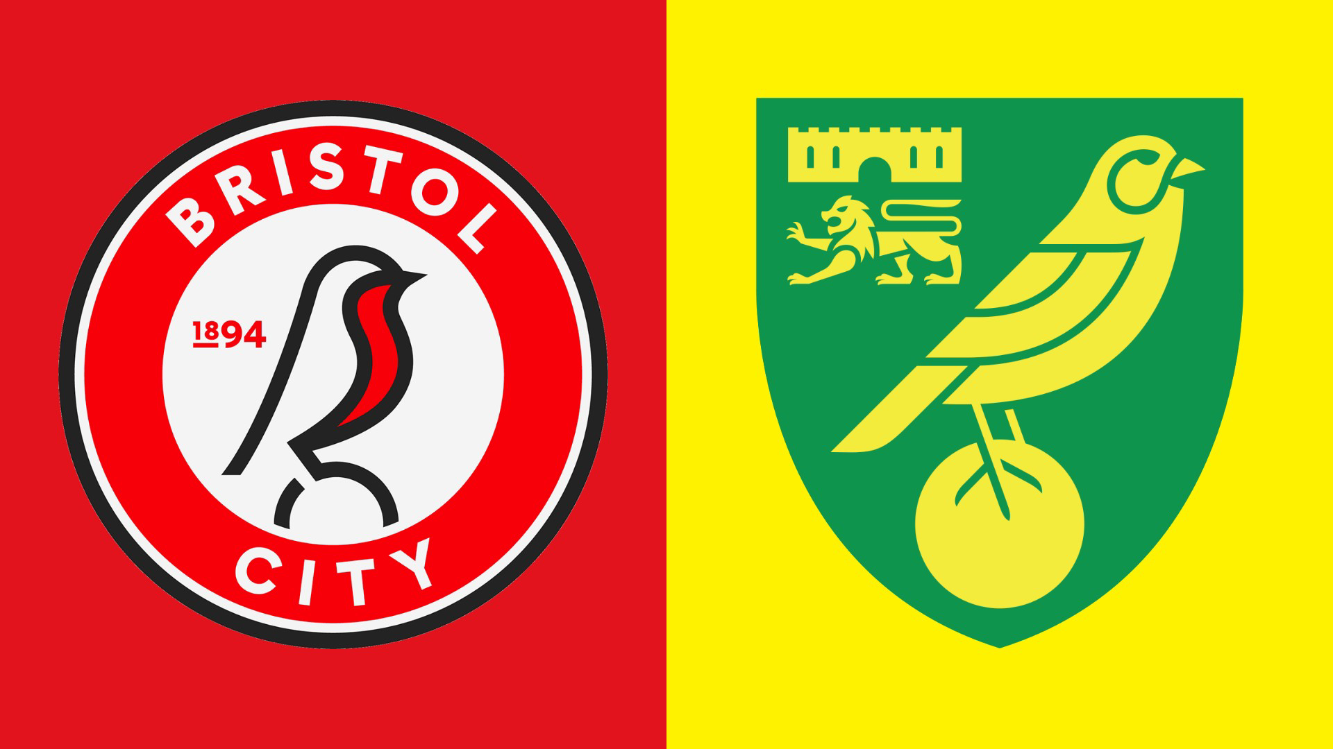 Side-by-side of Bristol City and Norwich City badges