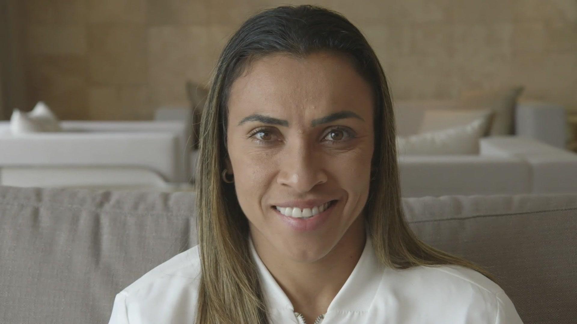 Marta speaking to the BBC