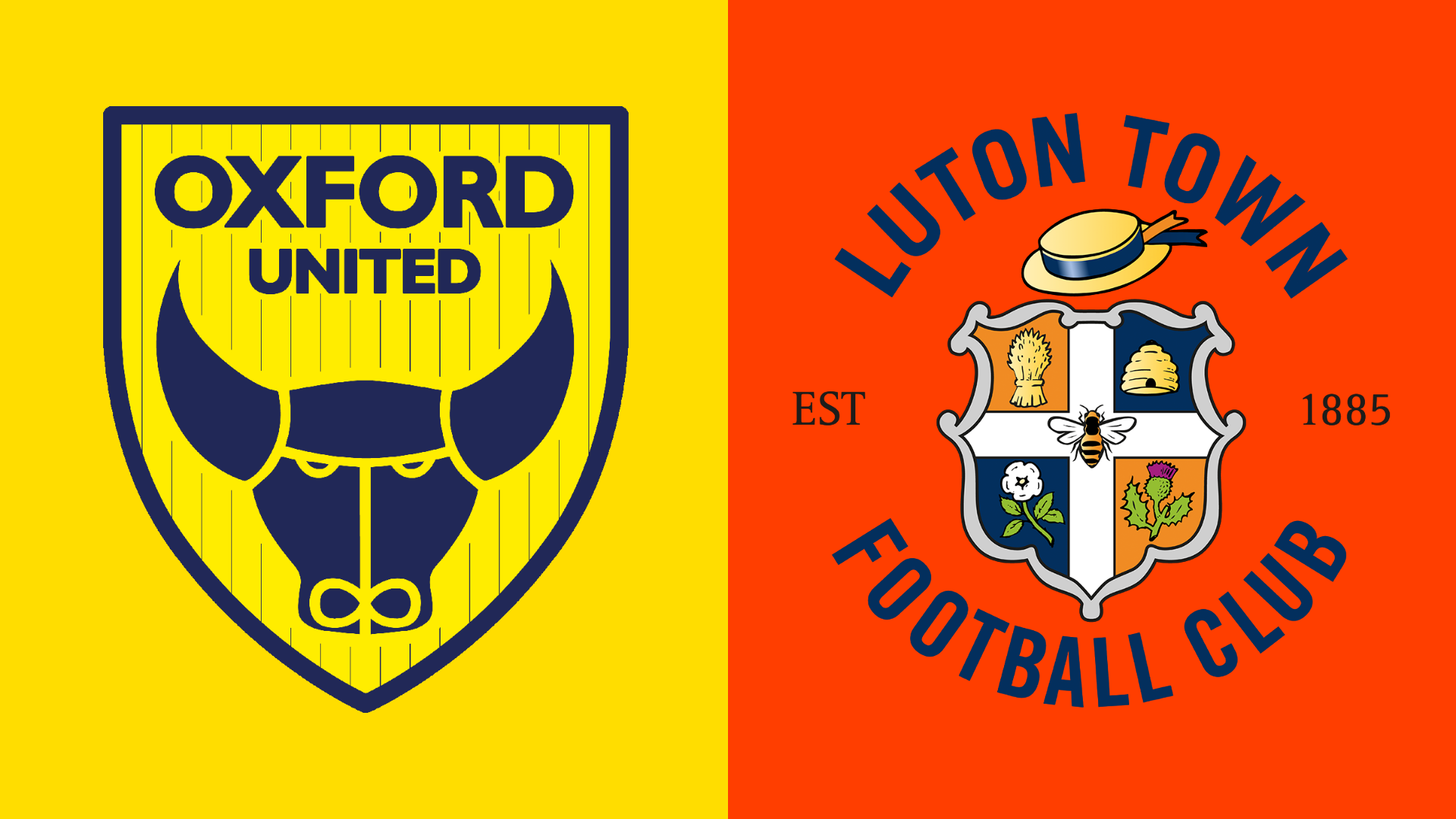 Oxford United and Luton Town club badges