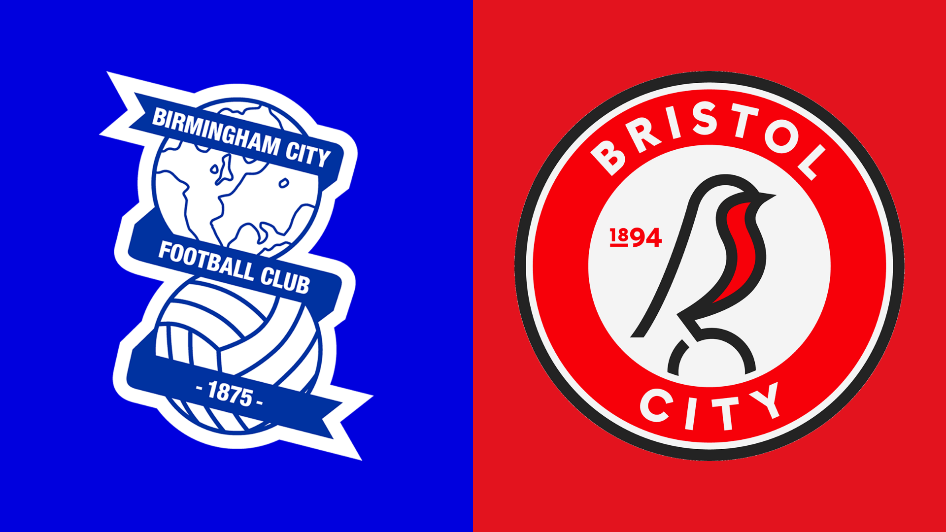 The Birmingham City and Bristol City club crests side by side