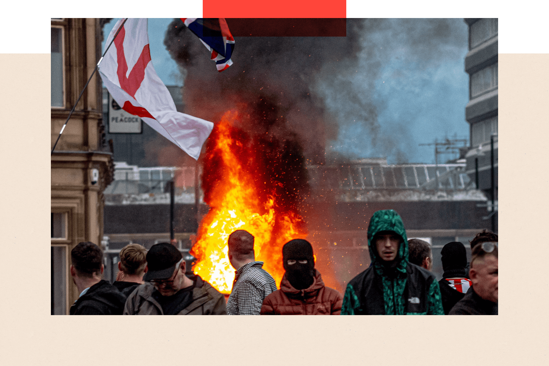Far-right activists hold a protest on 2 August 2024 in Sunderland, UK.