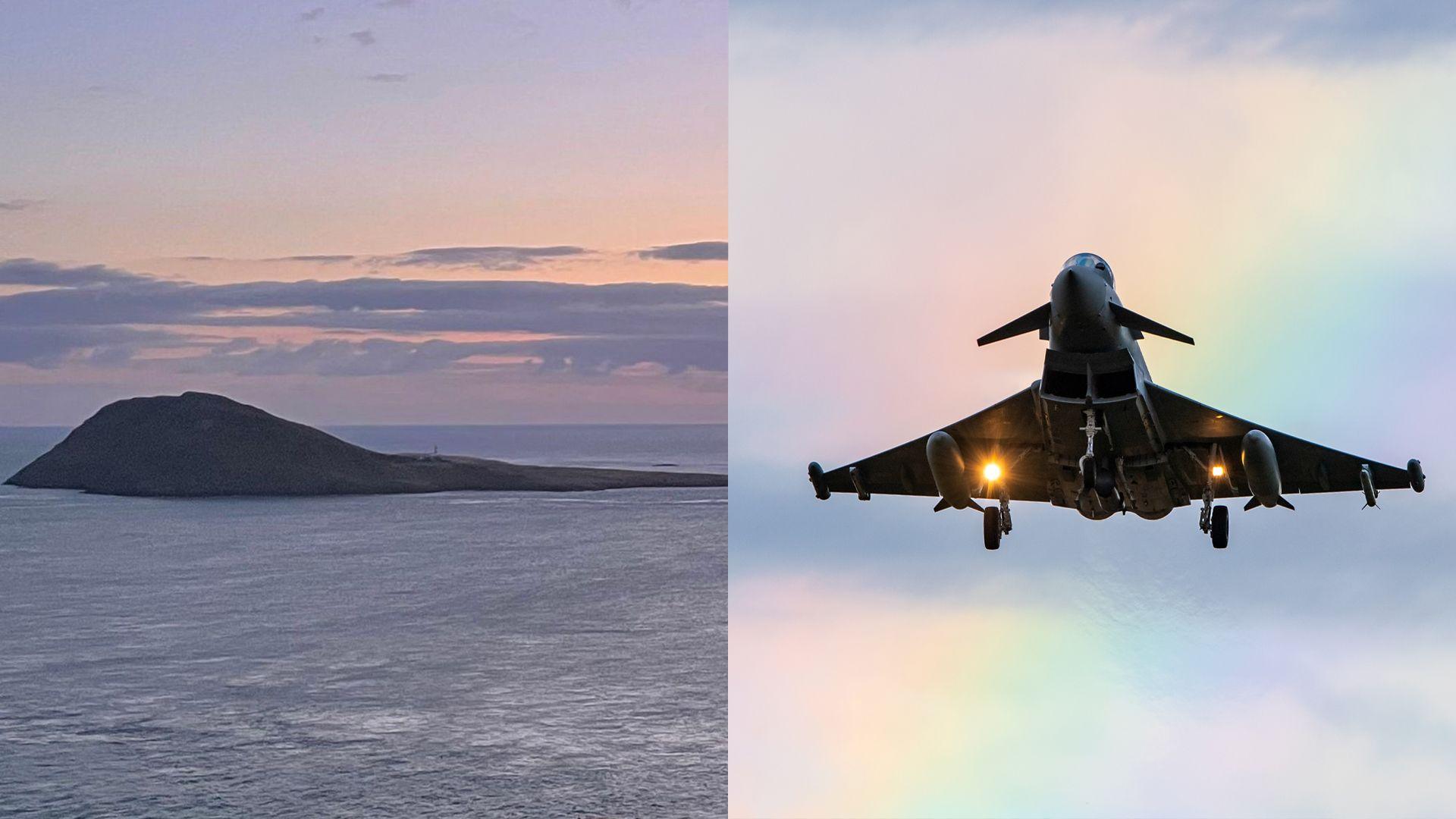 Ynys Enlli a Jet yr RAF