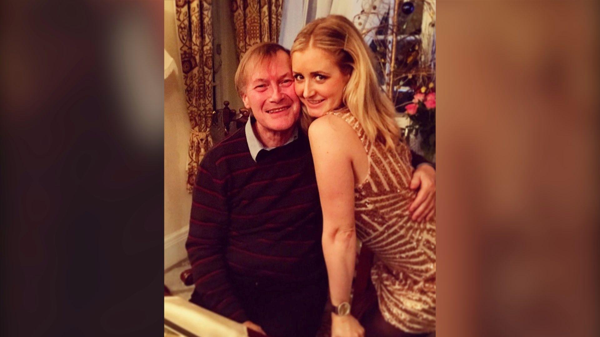 Katie Amess embracing her father Sir David Amess