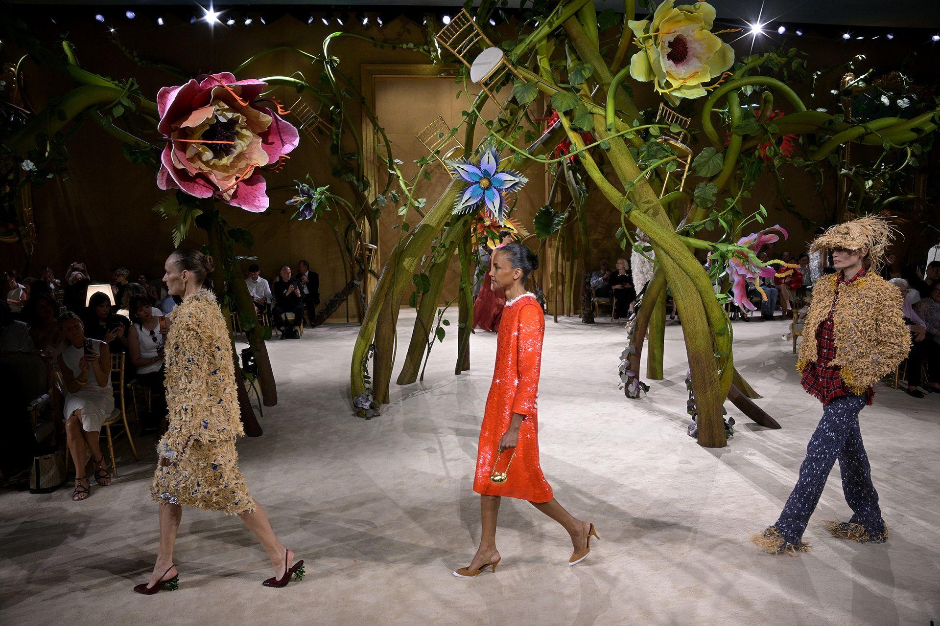 Models walk the runway during the Chanel Haute Couture Fall/Winter 2026/2027 show as part of Paris Fashion Week on July 07, 2026 in Paris, France.