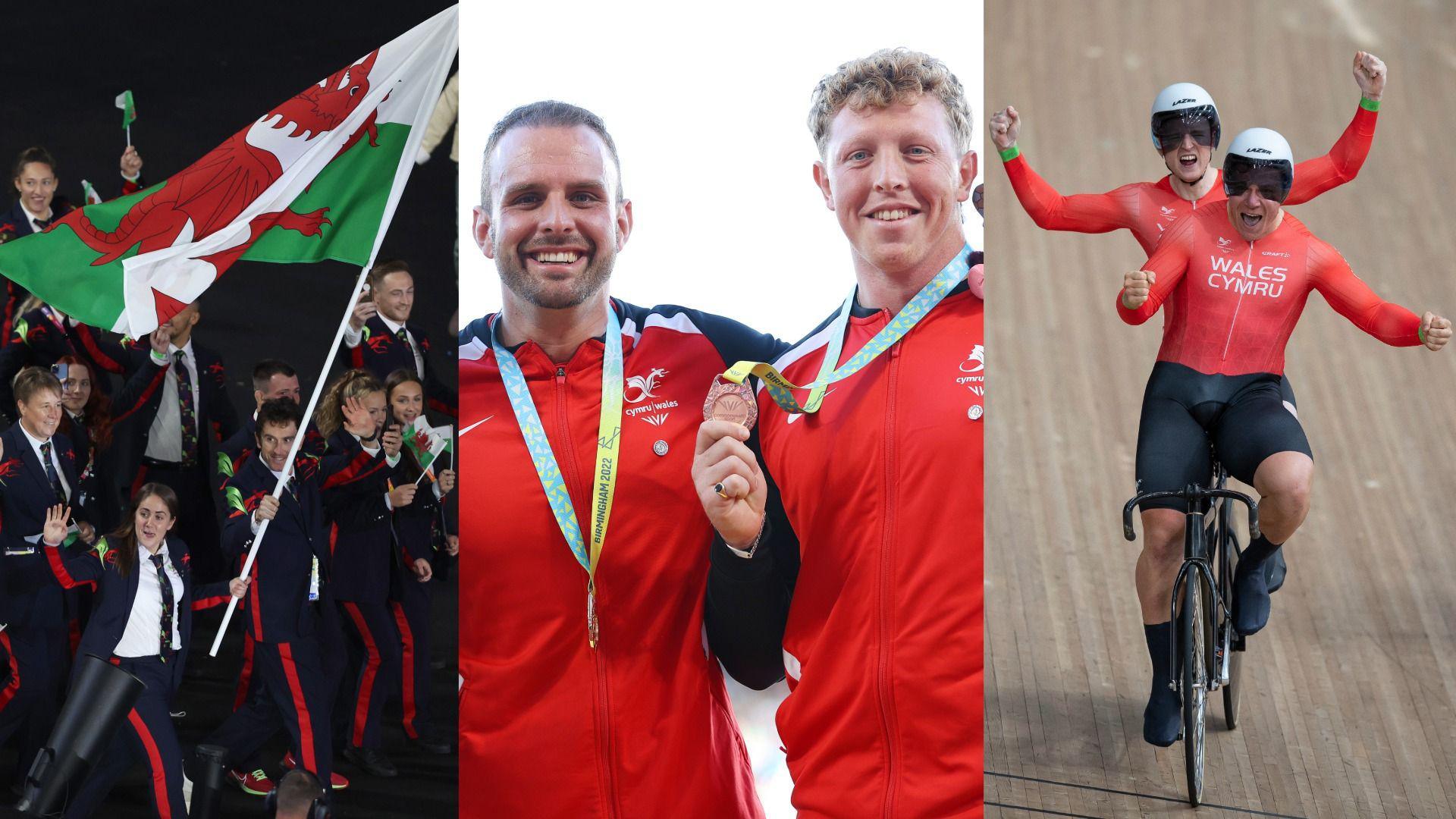 Tesni Evans, Geraint Thomas, Aled Siôn Davies, Harrison Wales, James Ball a Matt Rotherham