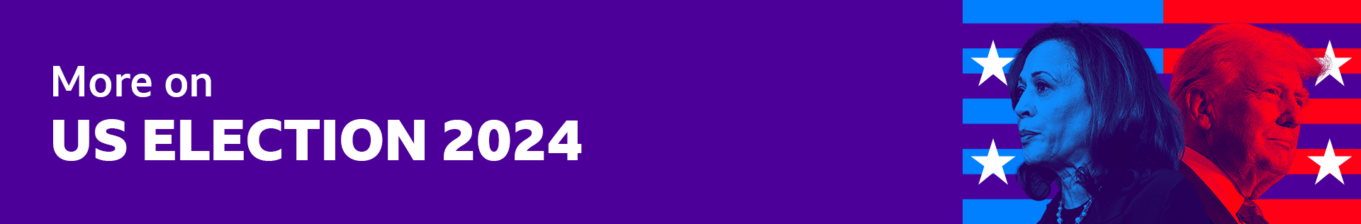 Purple banner entitled "More on US Election 2024"