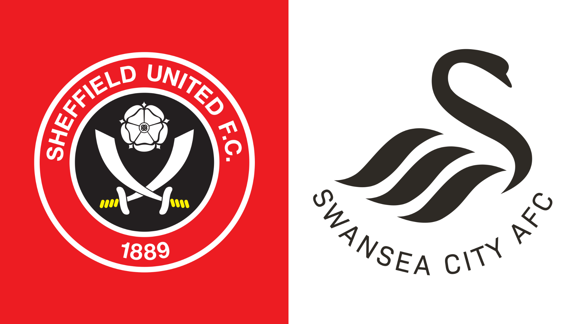 Side-by-side of Sheffield United and Swansea City club badges