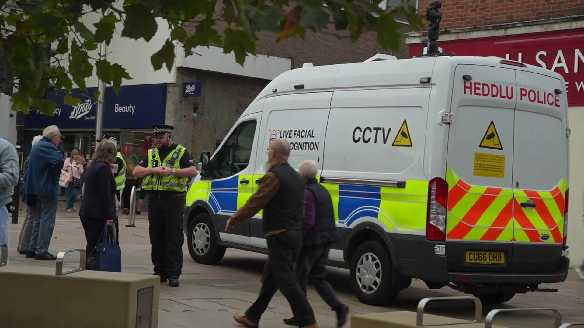 Live facial recognition van on Chelmsford High Street