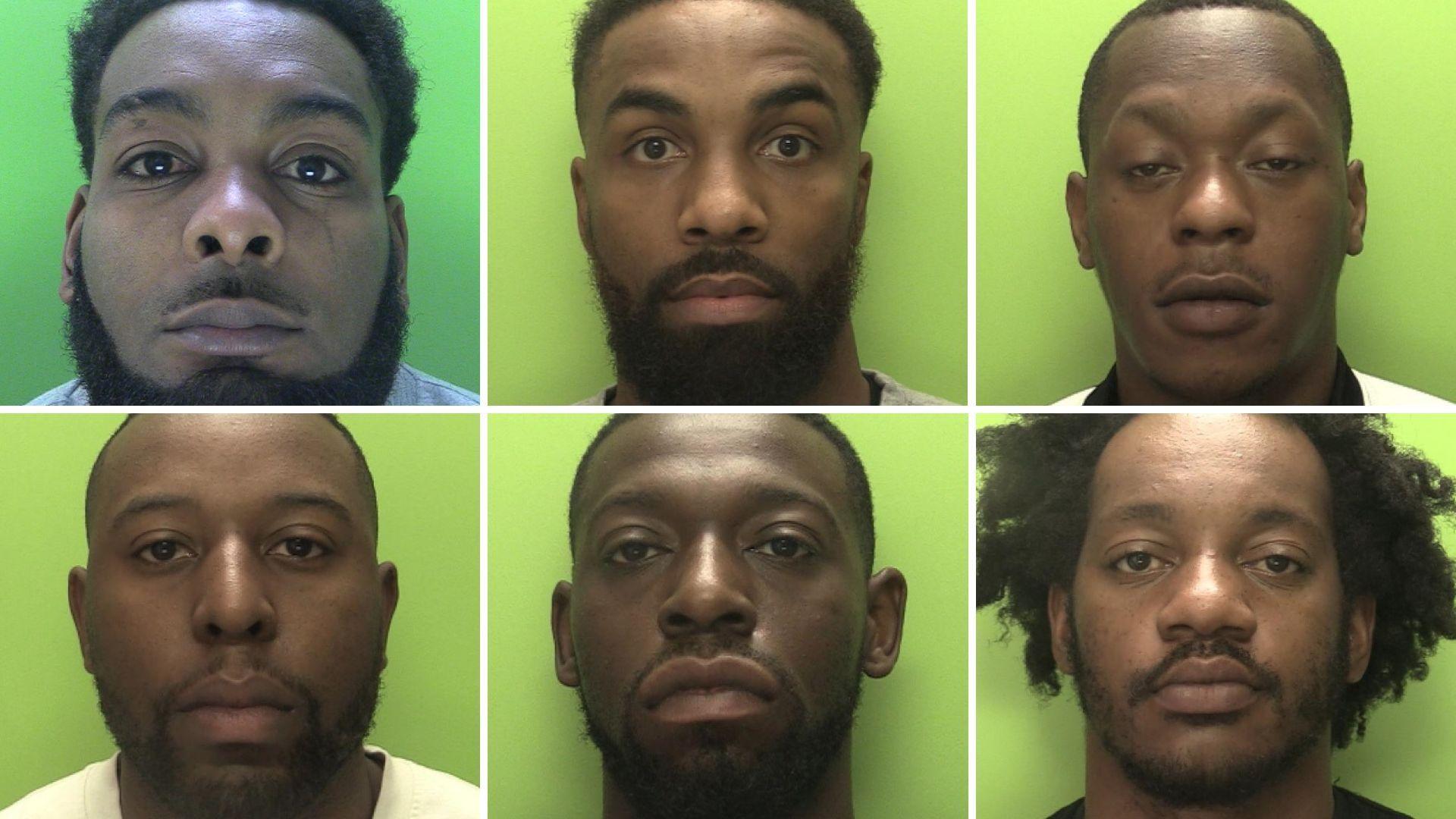 Six mugshots in a composite image