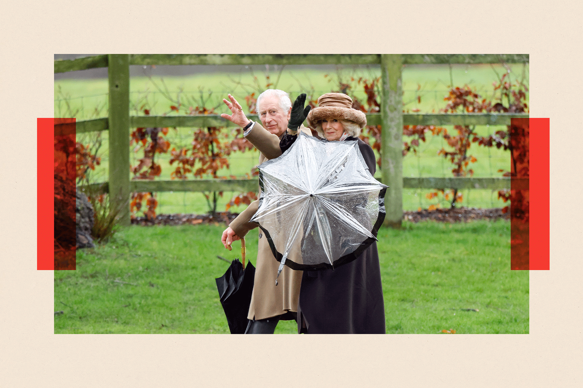 King Charles III and Queen Camilla attend the Sunday service at the Church of St Mary Magdalene 