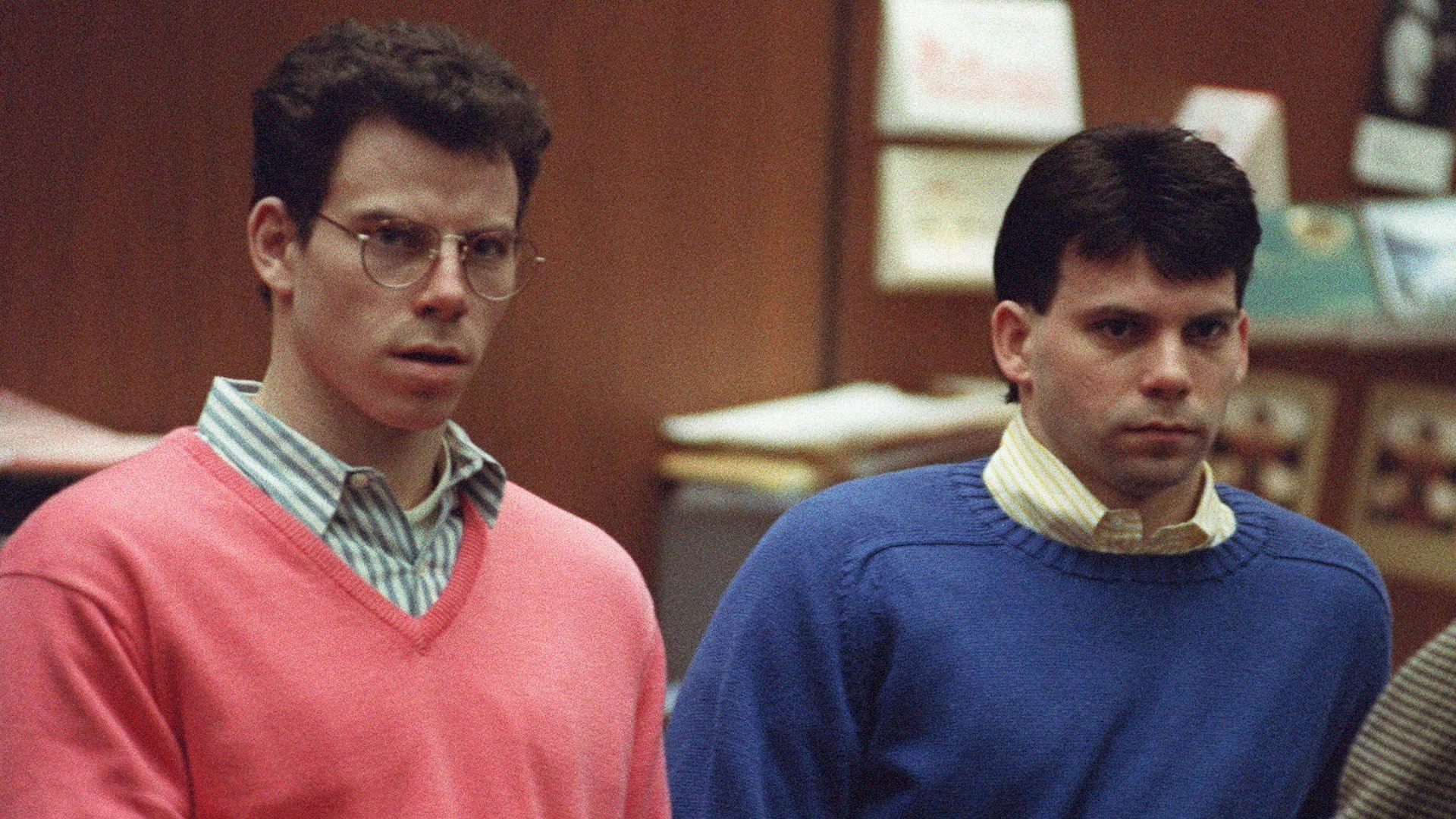 Erik and Lyle Menendez sitting in court in 1992