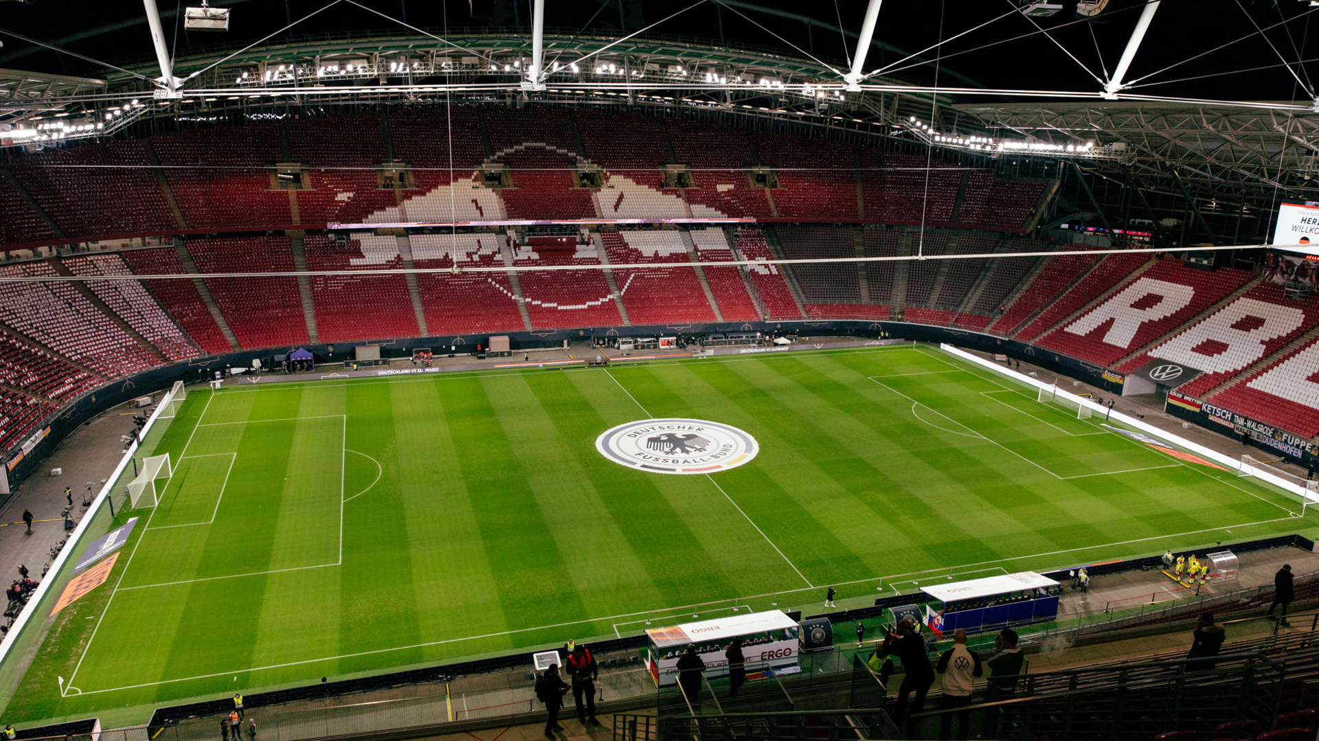 View of the pitch and stands at the Red Bull Arena