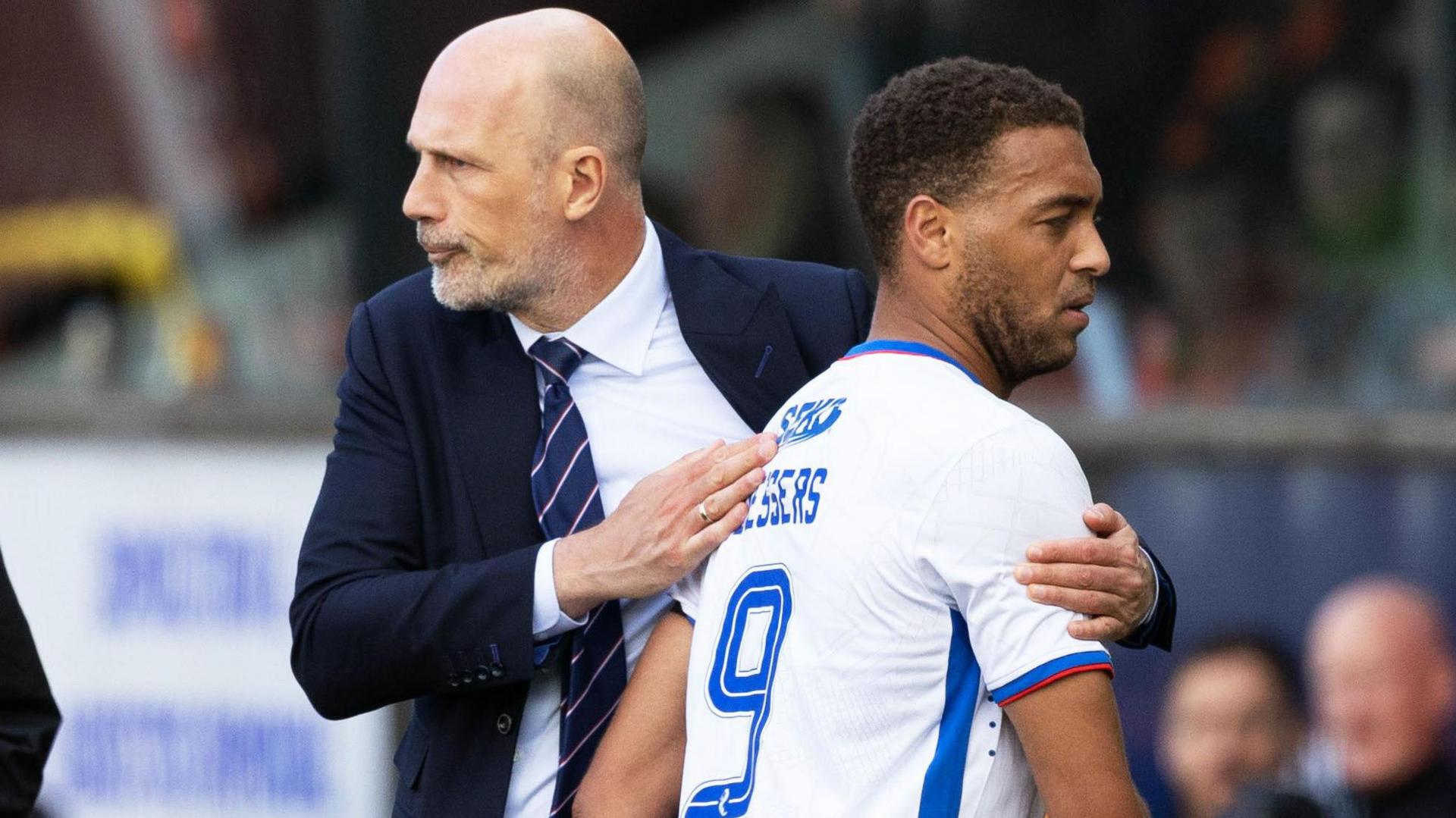 Rangers' Philippe Clement and Cyriel Dessers