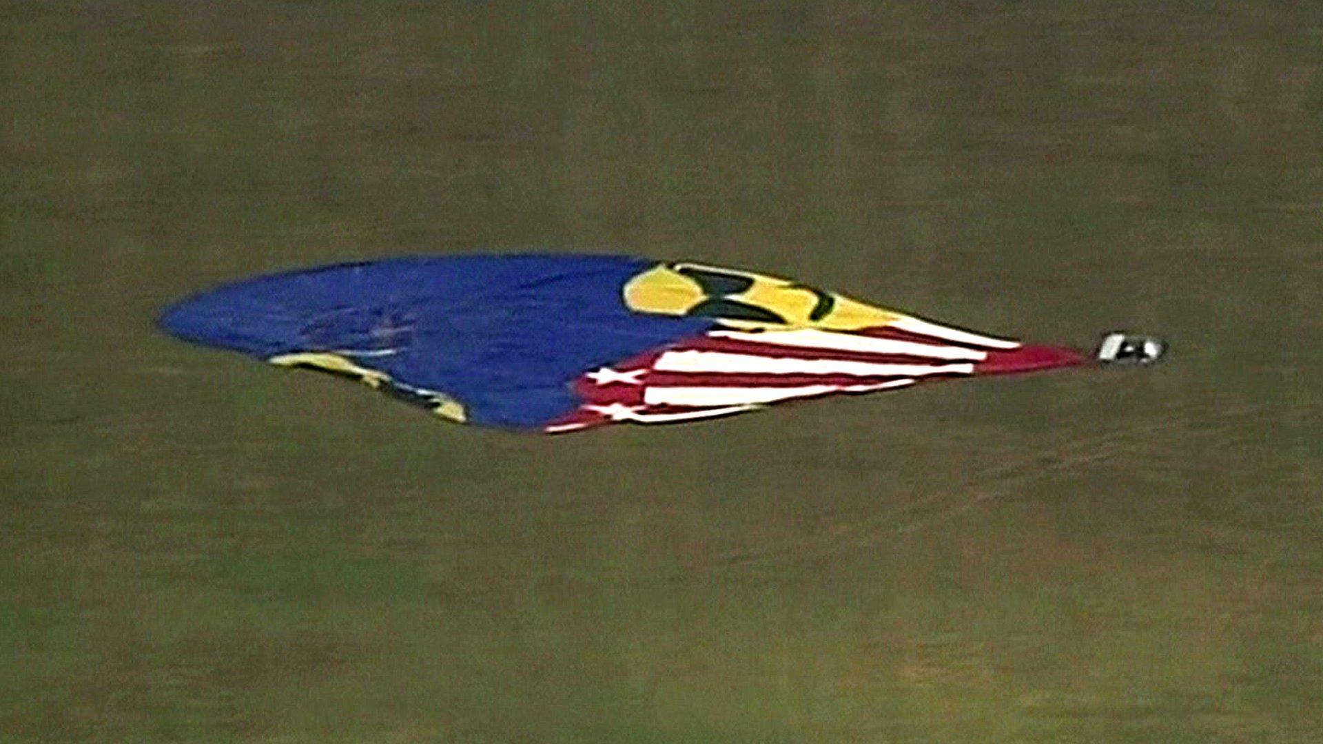 Destroyed balloon in a field near scene of crash in Texas. 30 July 2016