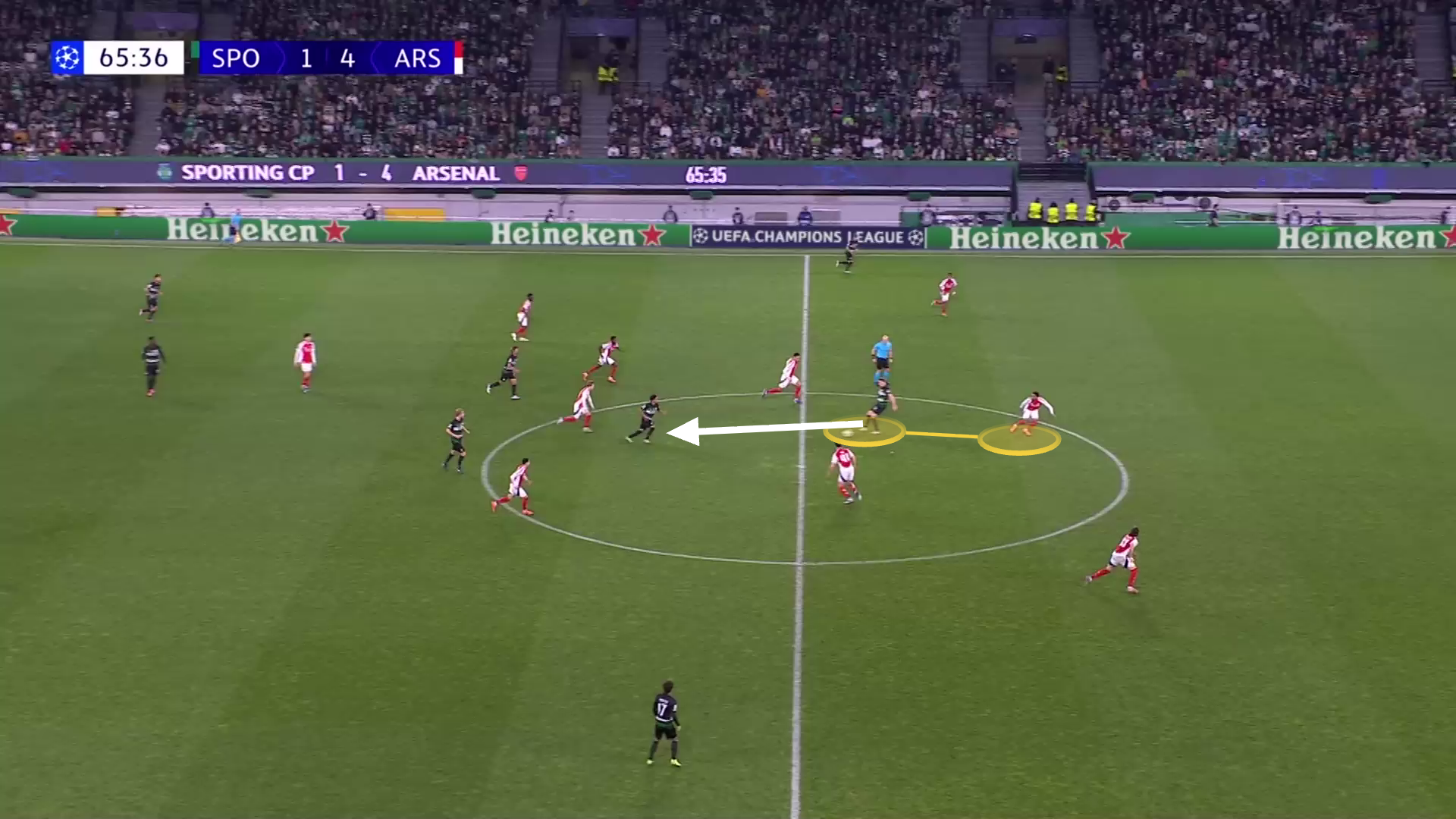 If his marker failed to follow tightly, Gyokeres could receive under minimal pressure before laying the ball off to a team-mate or turning to carry it forward