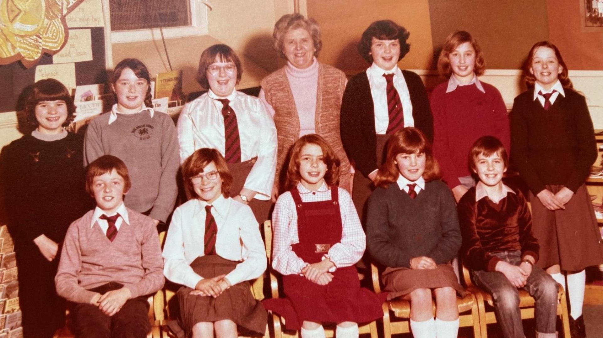Heulwen Williams a'r plant yn y 1980au