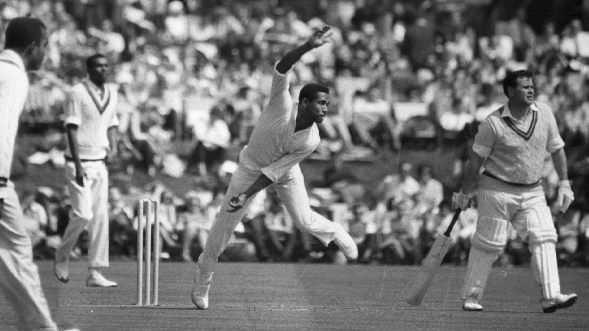 Sir Garfield Sobers playing cricket in 1966