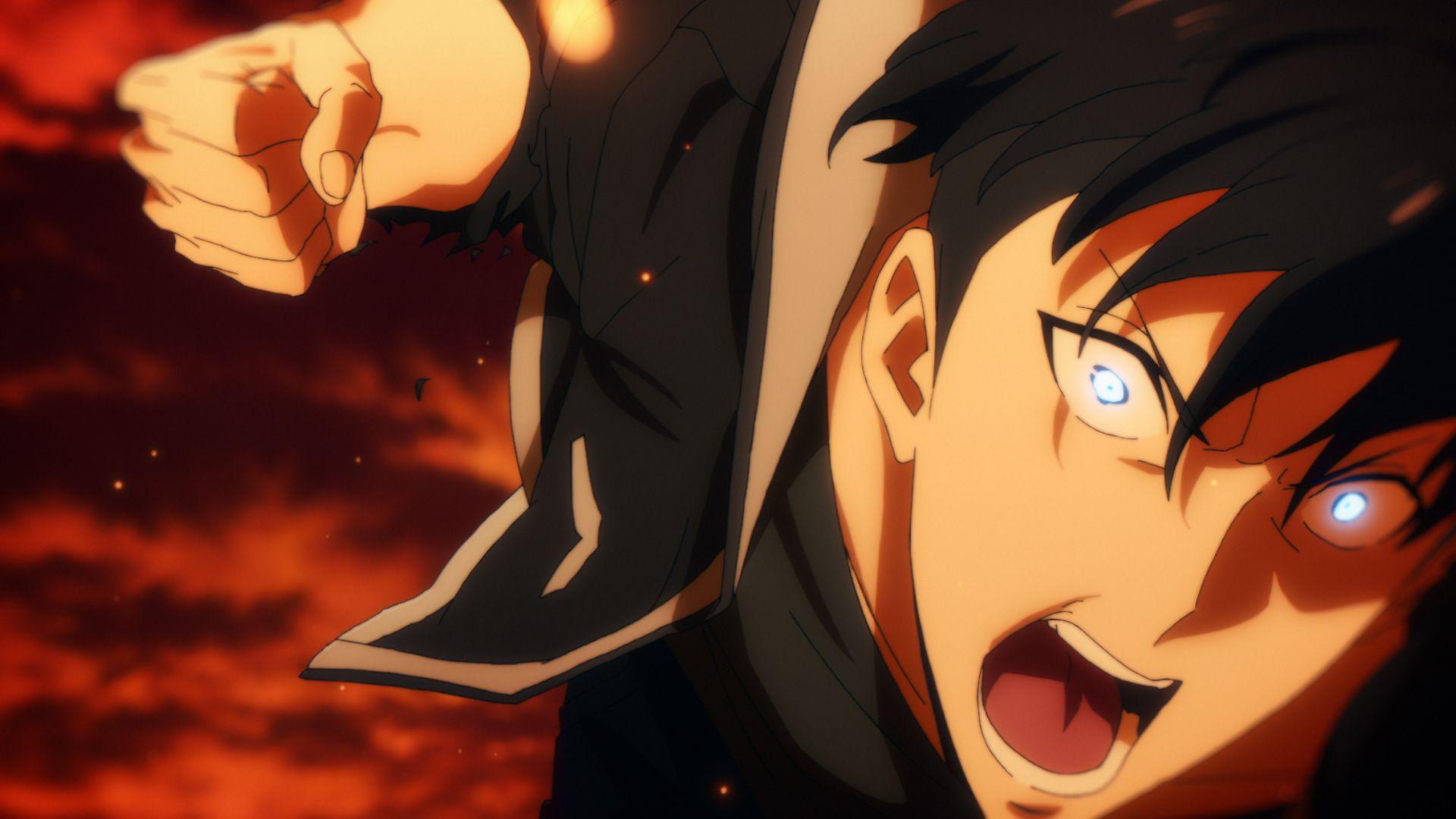 Sung Jin-woo, the protagonist of Solo Leveling, throws a punch