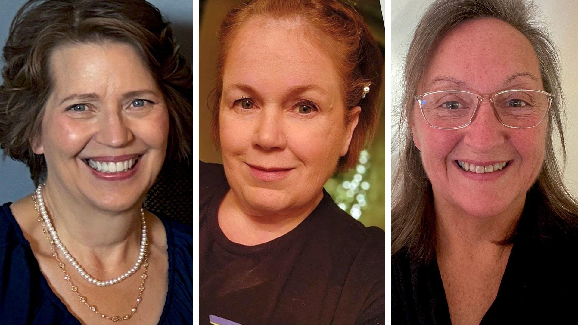 A composite image of three featuring Melanie, Deb and Sherlene individually. They are all smiling.