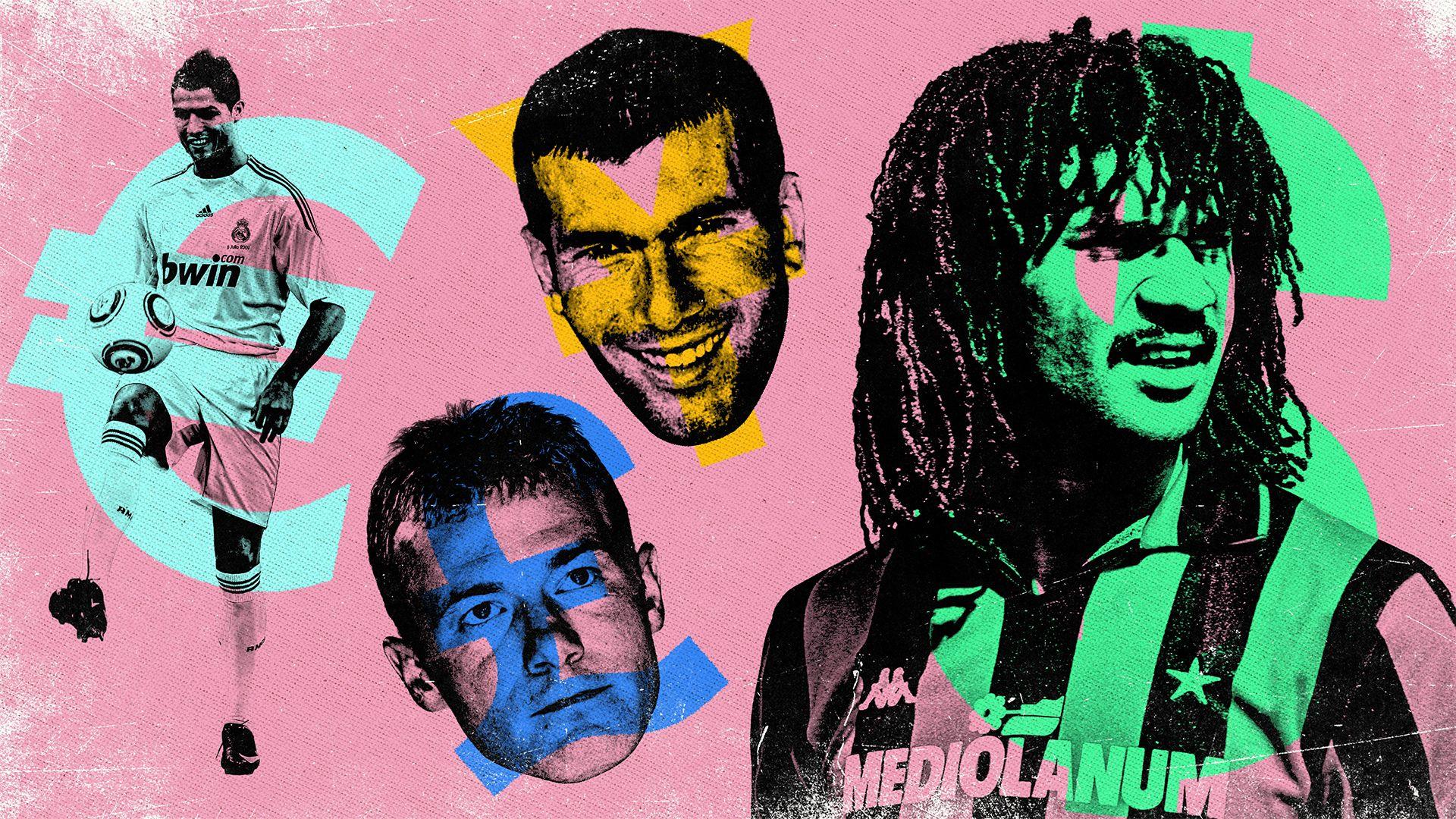 Graphic of Ronaldo, Zidane, Shearer and Gullit