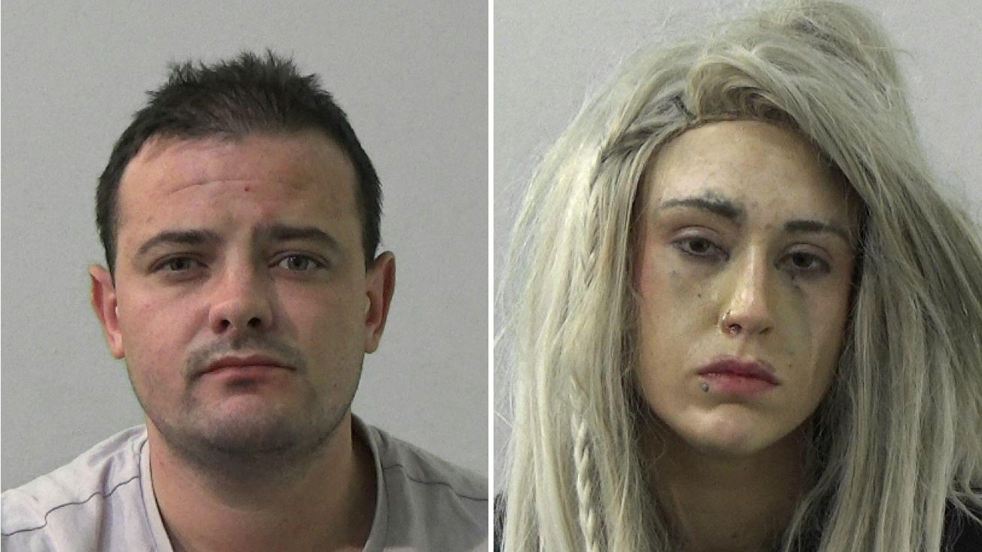 Police custody photographs of Aaron Davison and Sarah Pringle