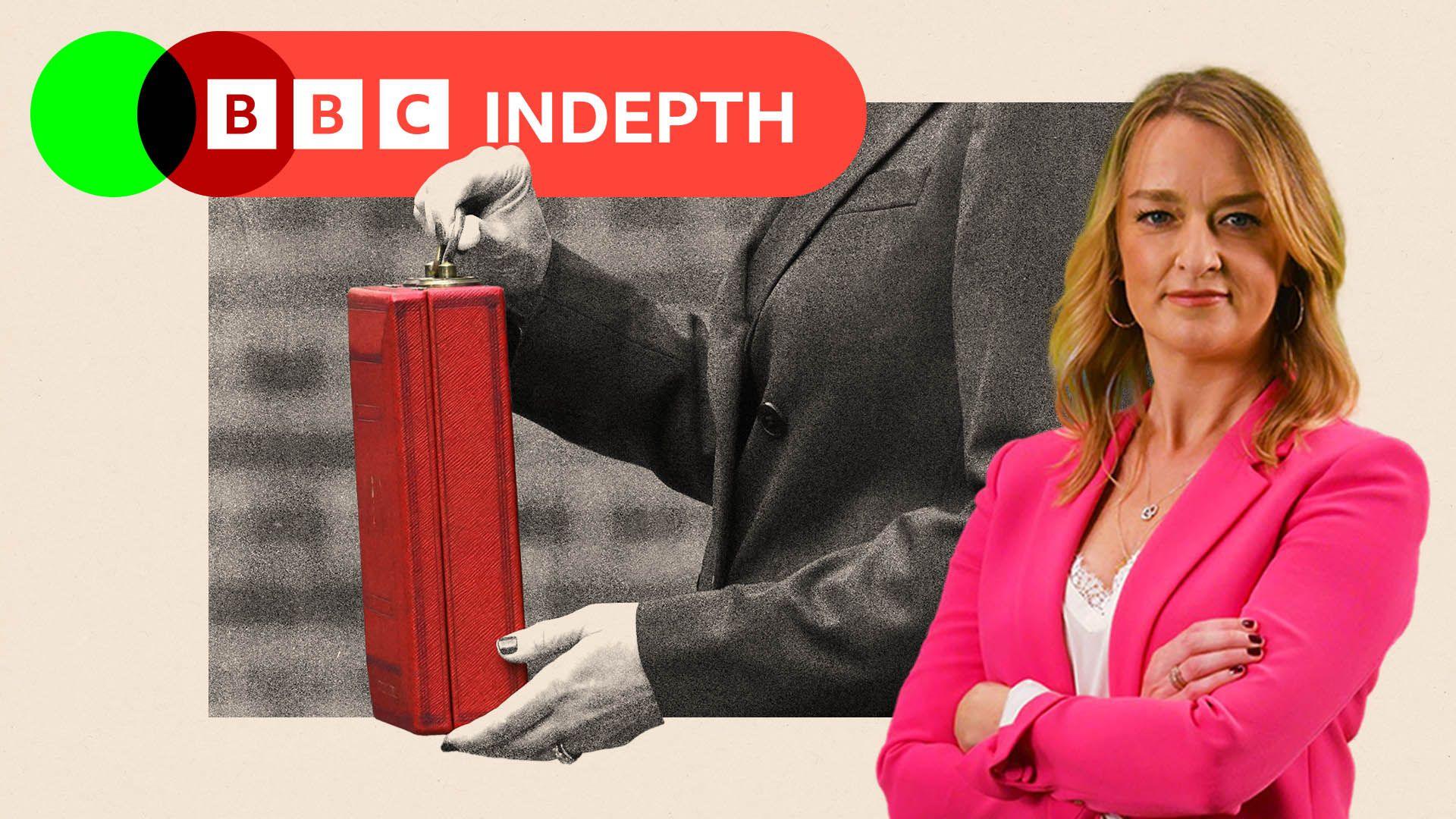 A treated image of Rachel Reeves holding her ministerial red box