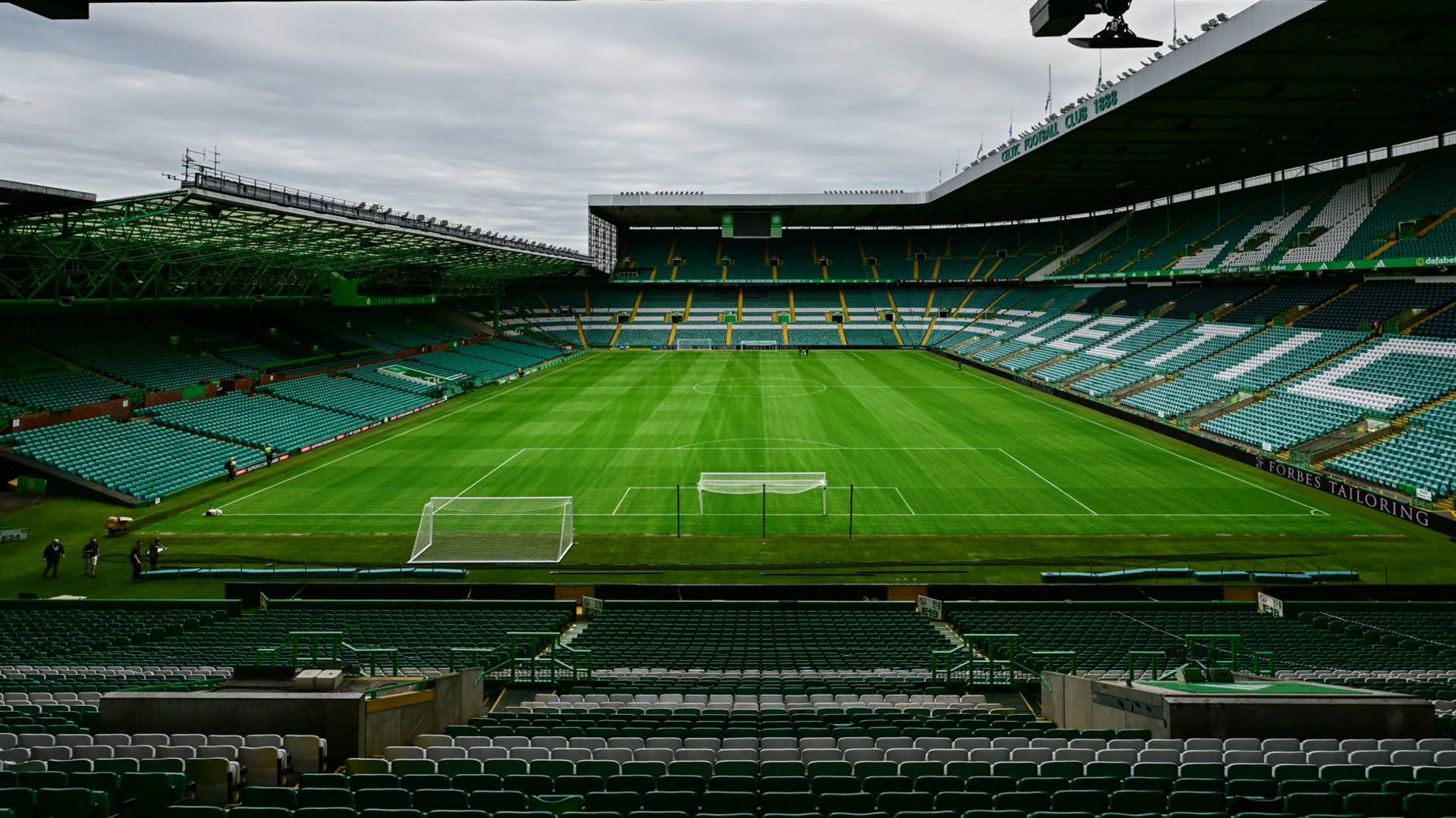 A view of the pitch and stands at Celtic Park