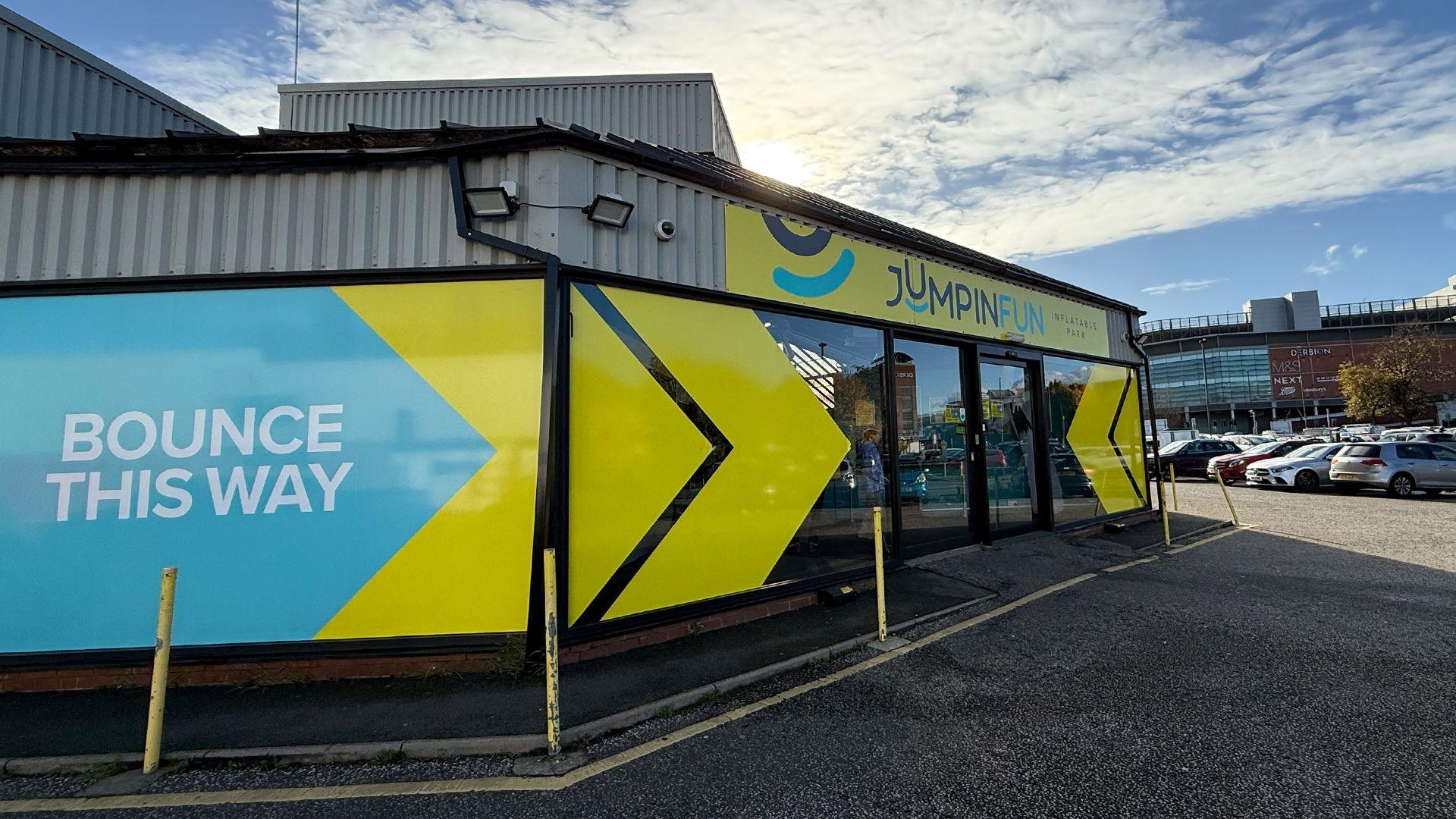 Outside Jumpin Fun on Siddals Road in Derby