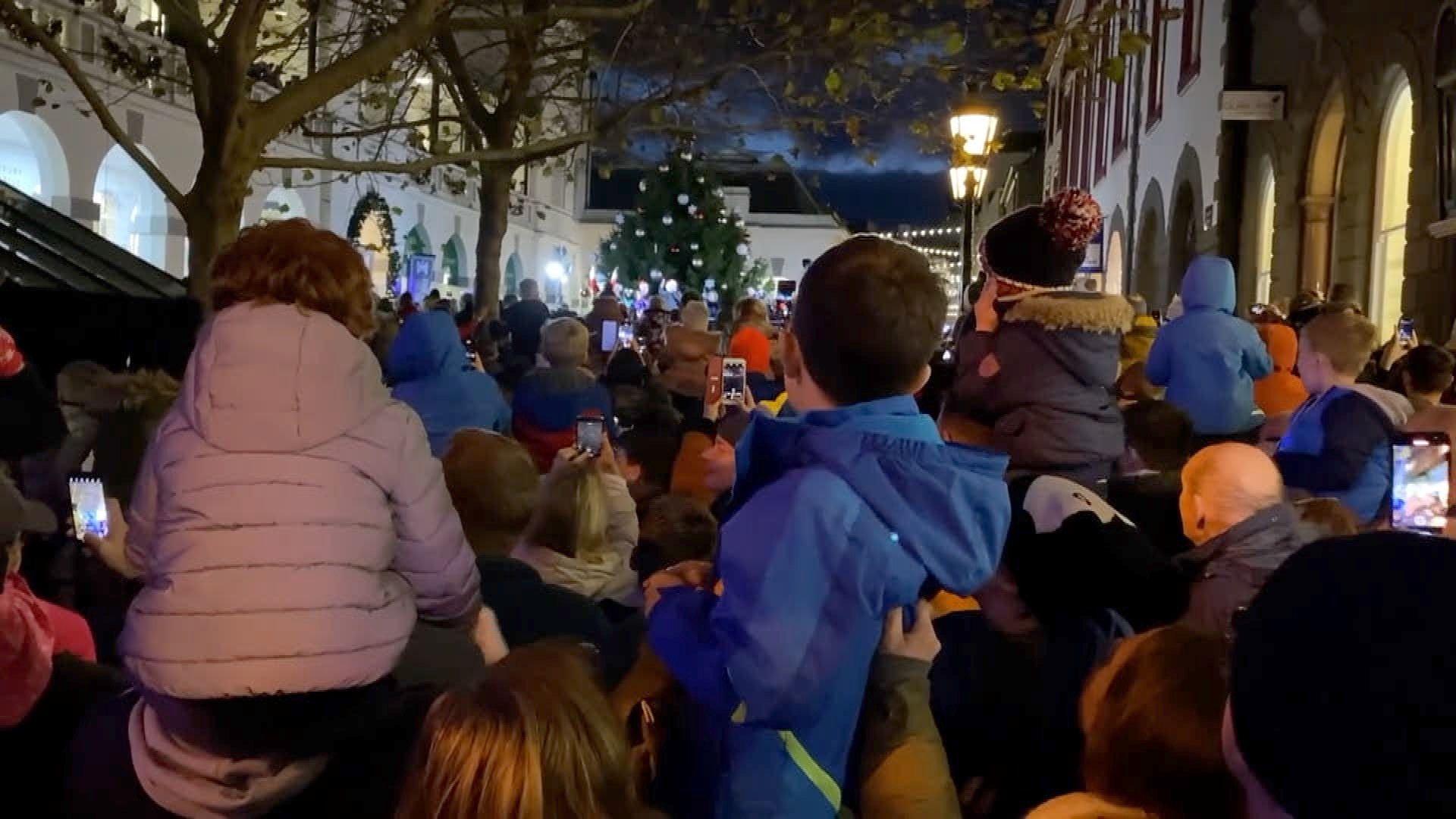 People gathered for Christmas lights switch on in St Peter Port