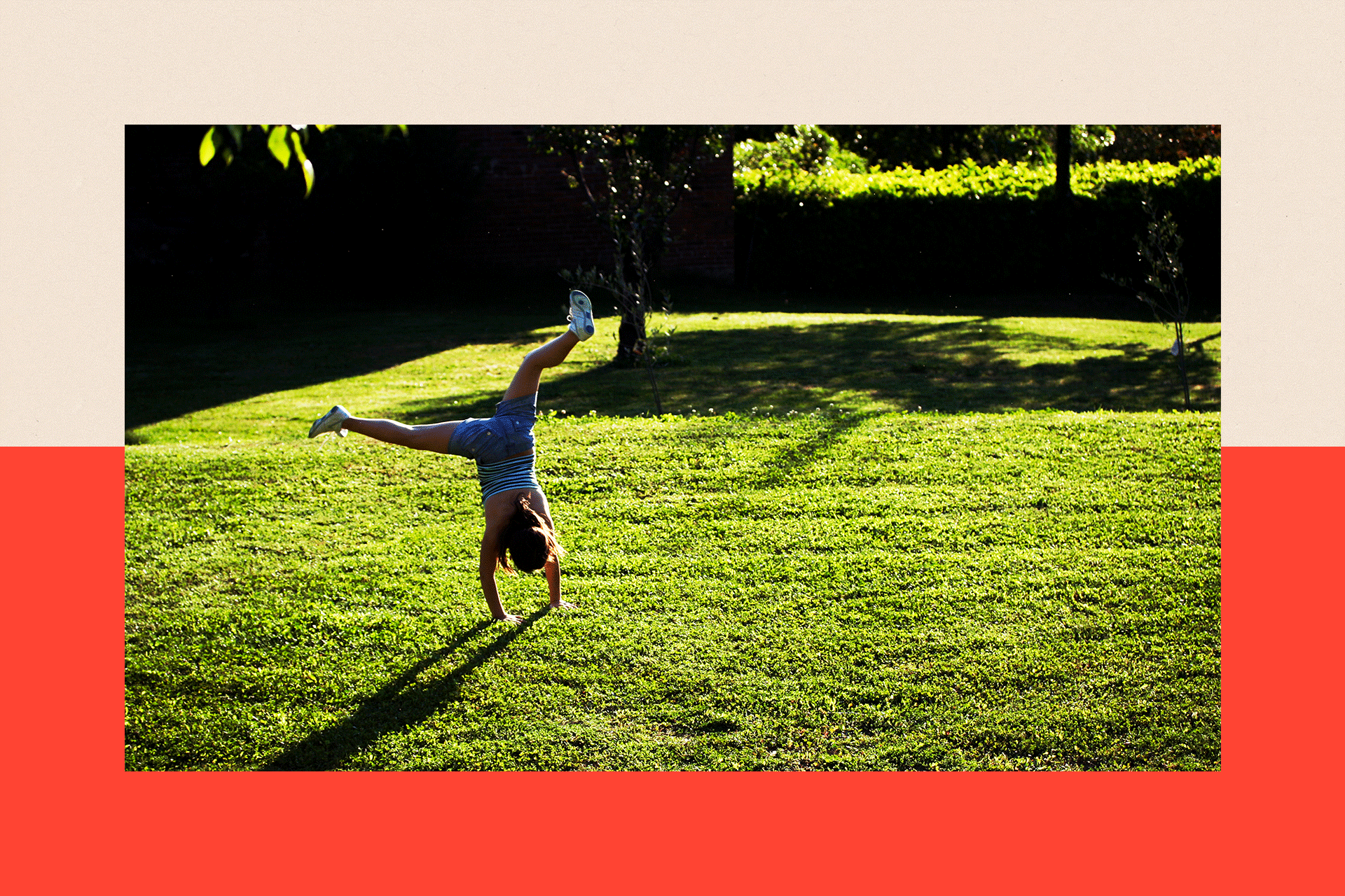 Girl playing in a garden 