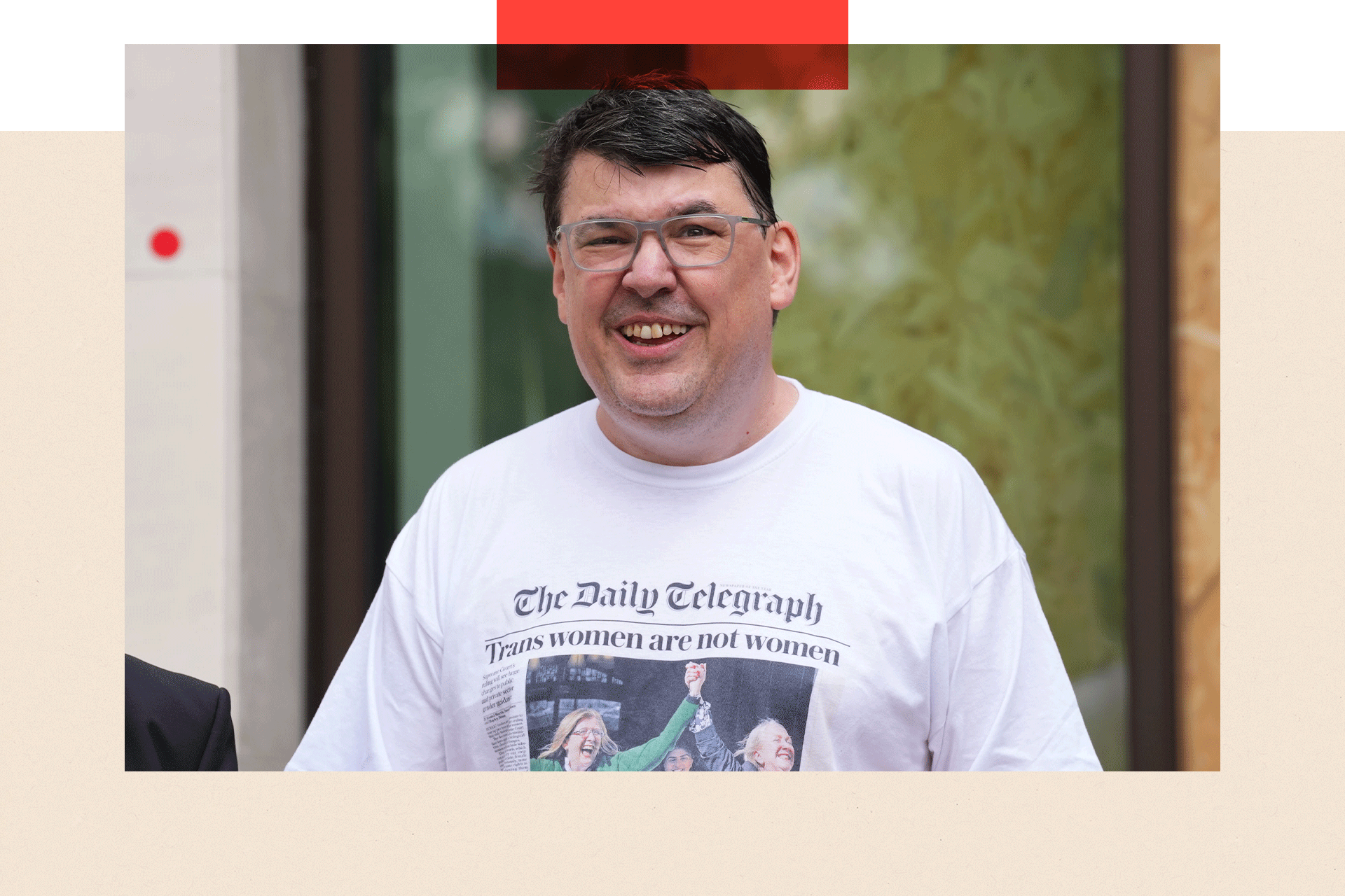 Father Ted co-creator Graham Linehan outside Westminster Magistrates' Court,