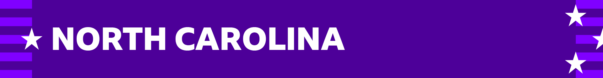 Purple banner denoting North Carolina