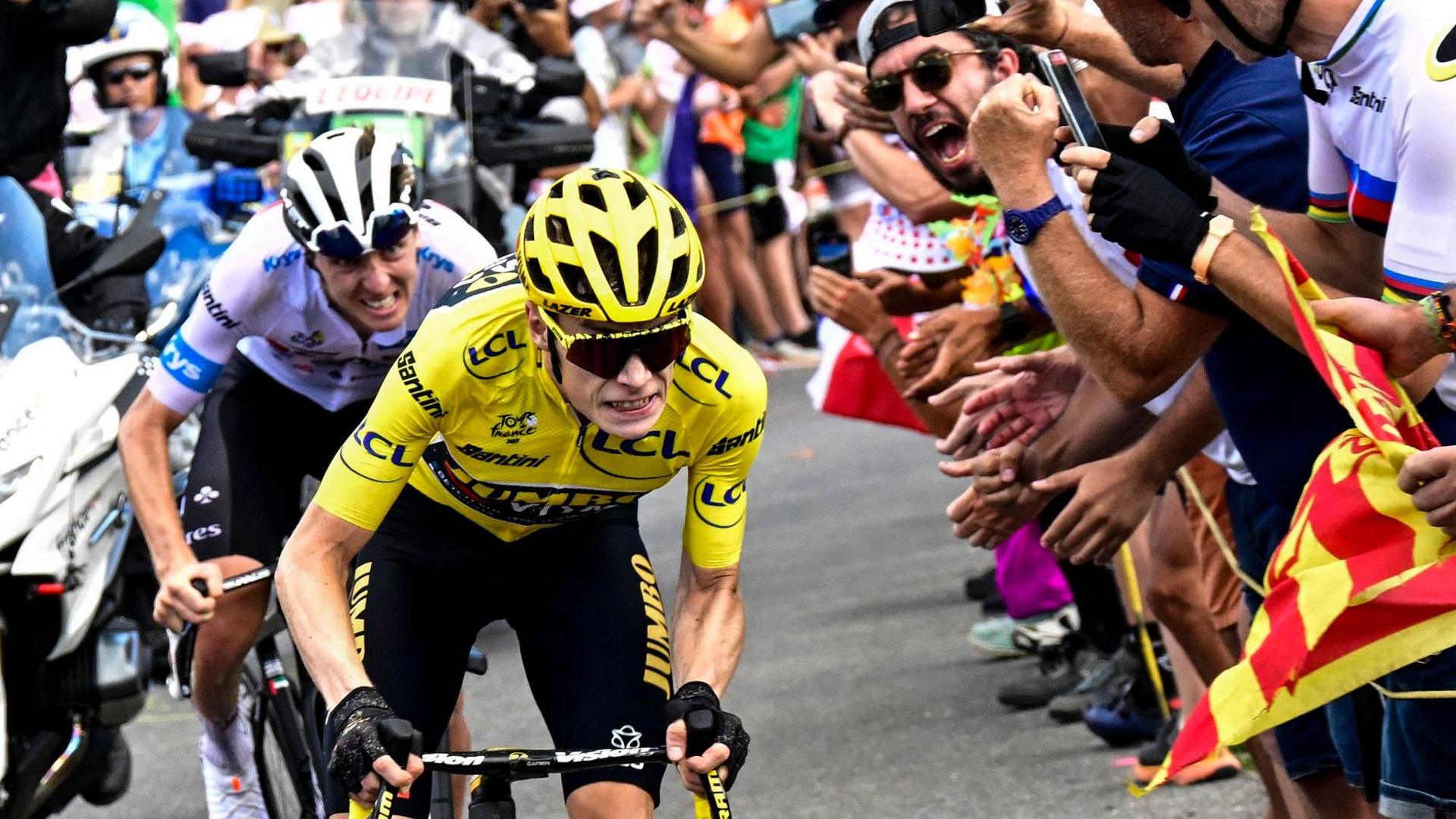 Jonas Vingegaard competes against Tadej Pogacar at the Tour de France