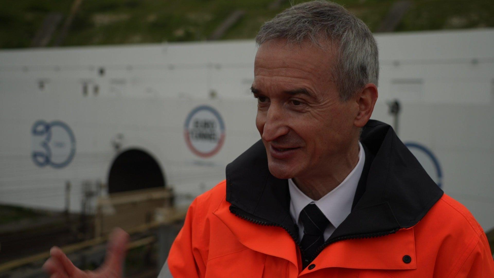 Yann Leriche next to the Channel Tunnel