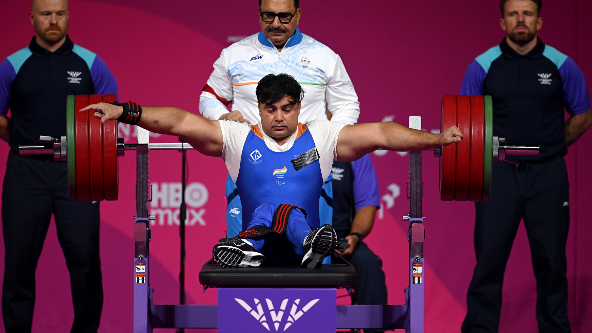 Ashok of Team India looks on during the Men's Para-Powerlifting Lightweight Group A on day one of the Glasgow 2026 Commonwealth Games 