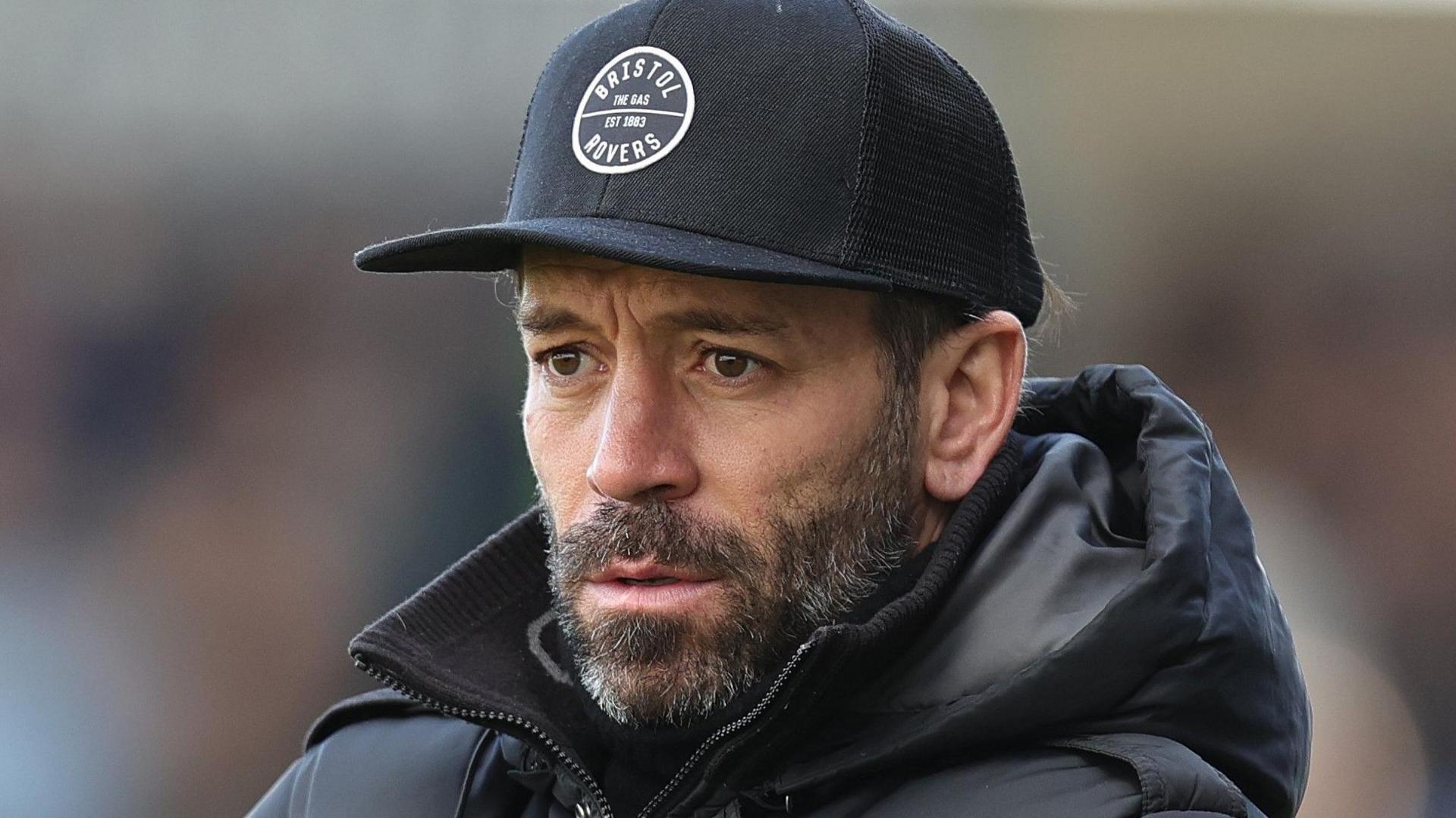 Bristol Rovers manager Inigo Calderon during his side's loss to Newport County.