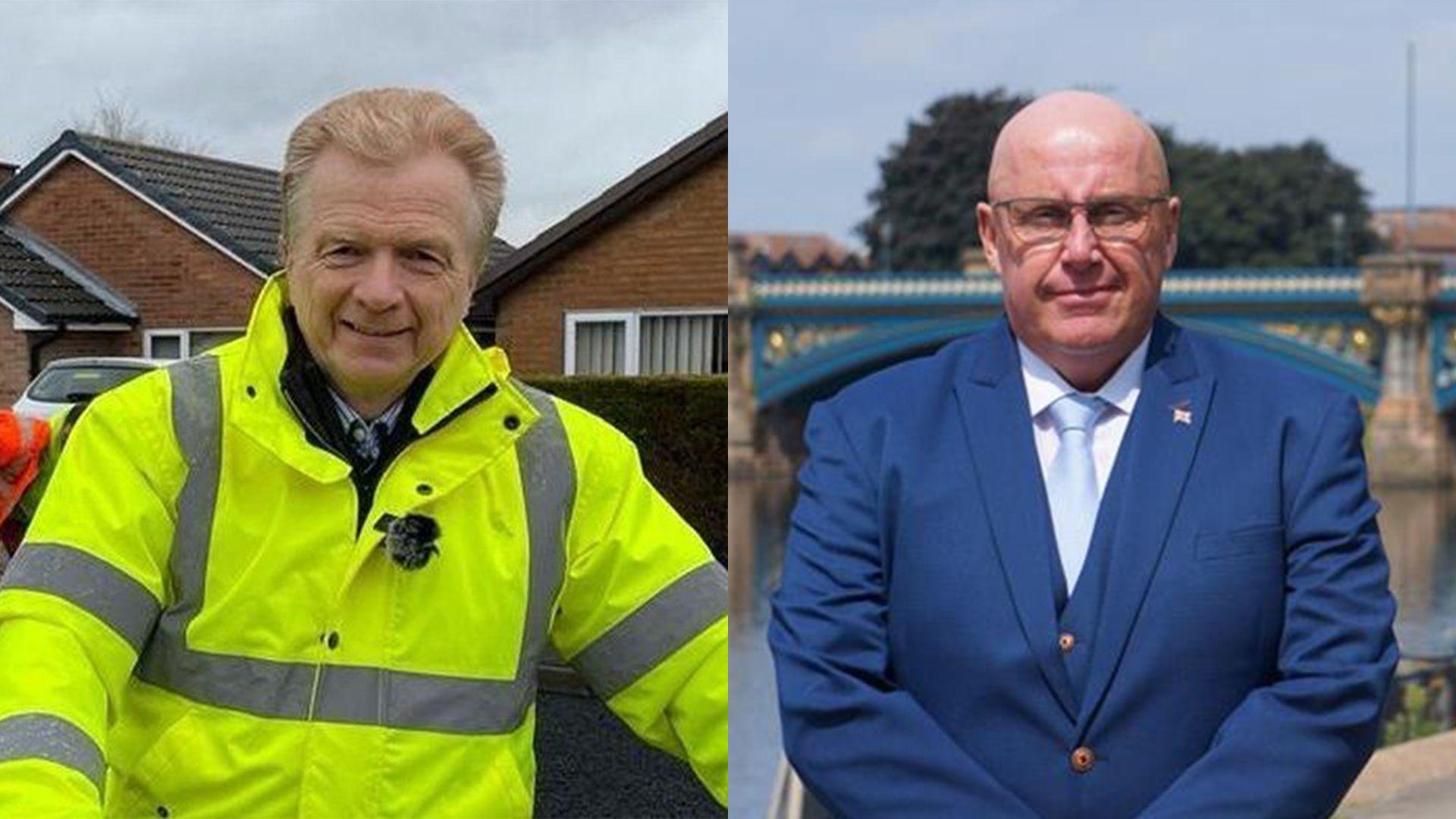Rushcliffe Borough Council leader Neil Clarke (left) and Nottinghamshire County leader Mick Barton (right)