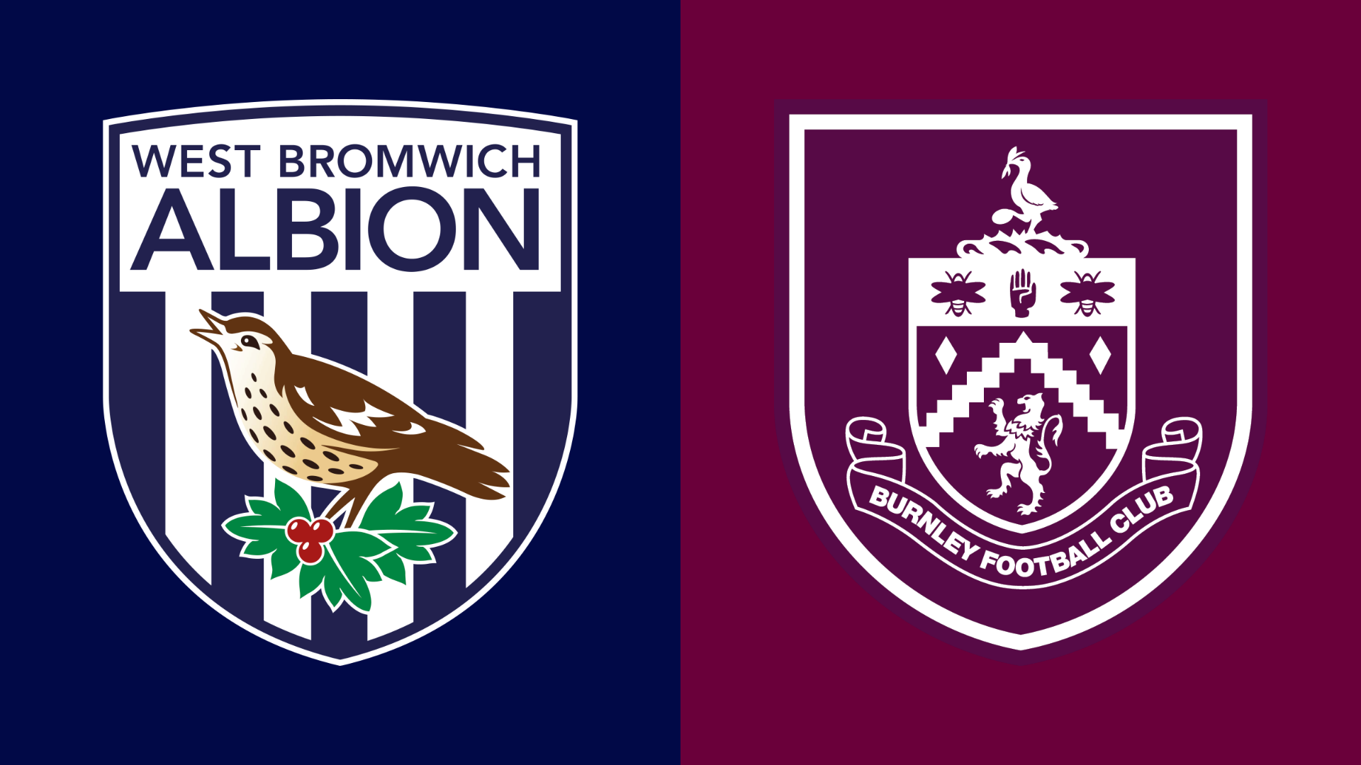 West Bromwich Albion and Burnley's club badges