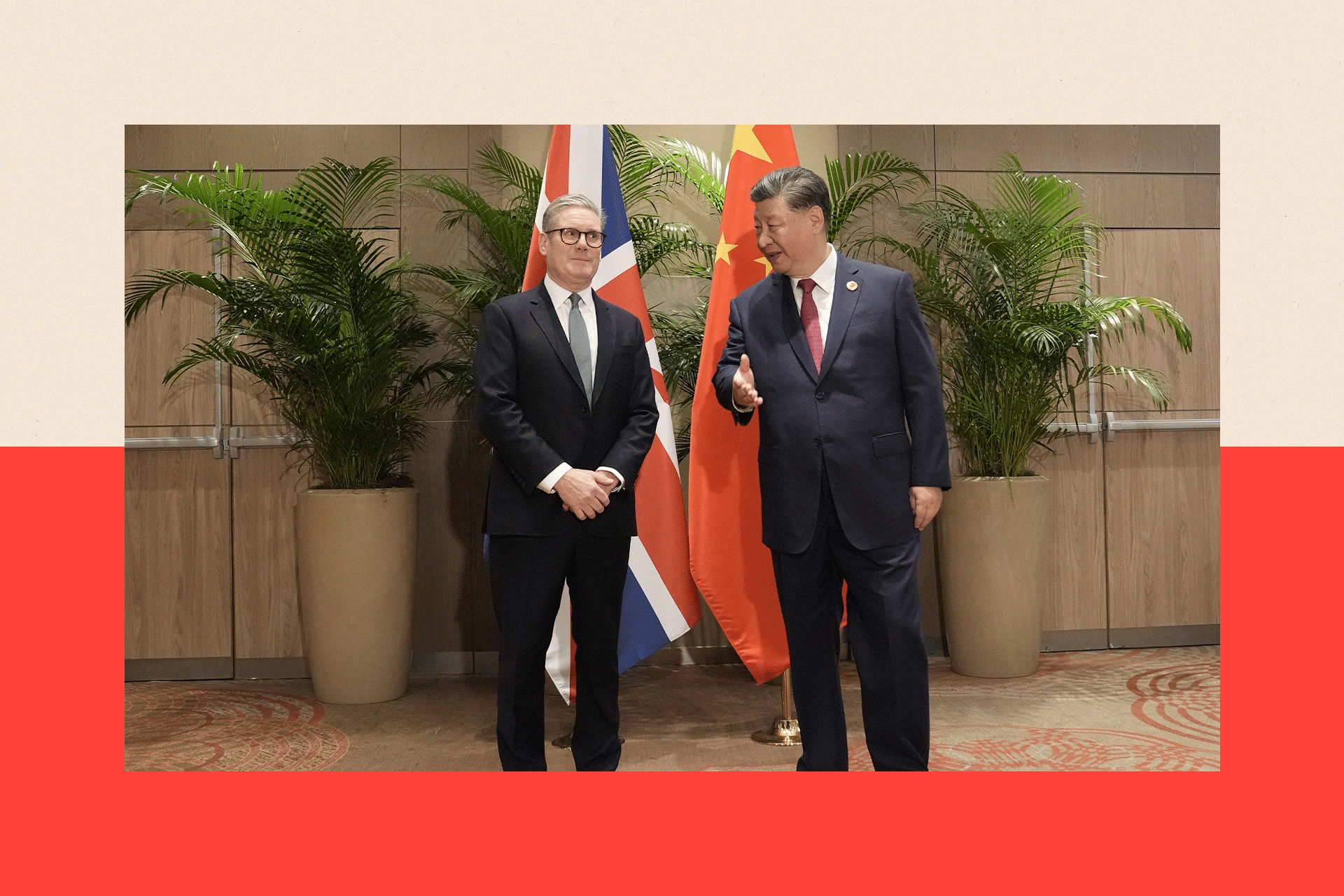 Prime Minister Sir Keir Starmer during a bilateral meeting with President Xi Jinping of China, at the Sheraton Hotel

