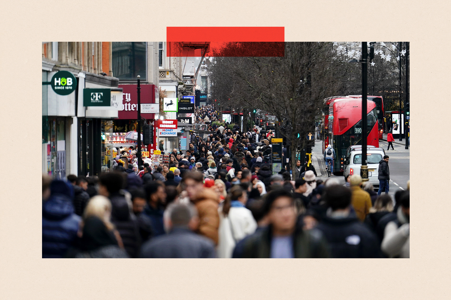 Shoppers on Oxford Street, London