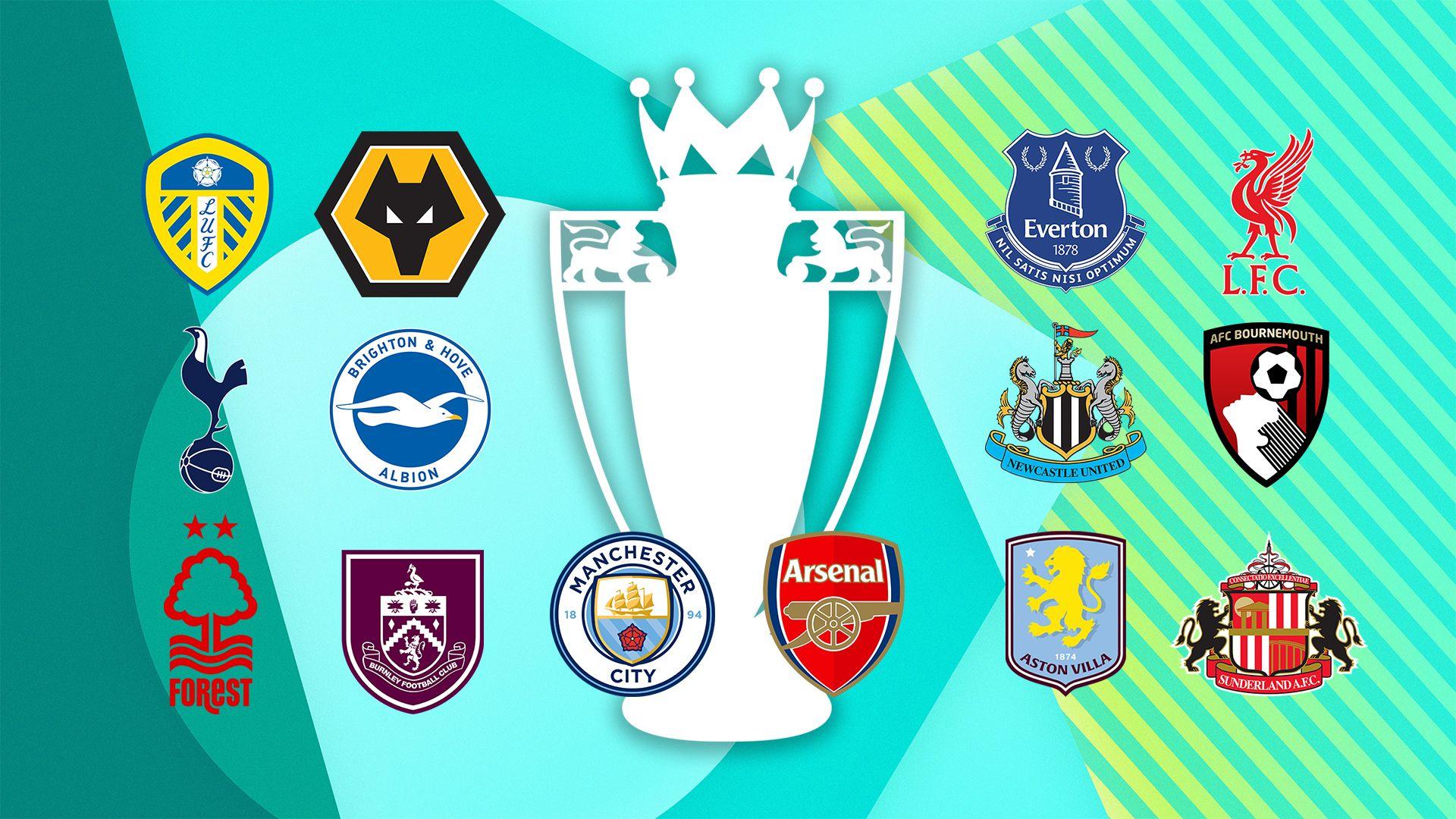 A graphic showing Leeds United v Wolves, Tottenham v Brighton, Everton v LIverpool, Newcastle v Bournemouth, Nottingham Forest v Burnley, Aston Villa v Sunderland and Manchester City v Arsenal as BBC's live radio commentaries