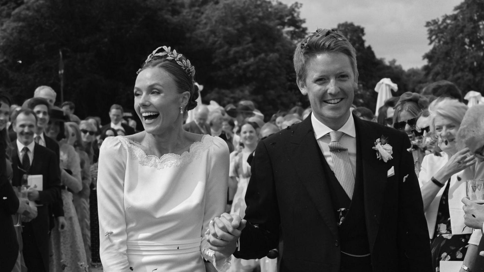 Duke and Duchess of Westminster surrounded by guests